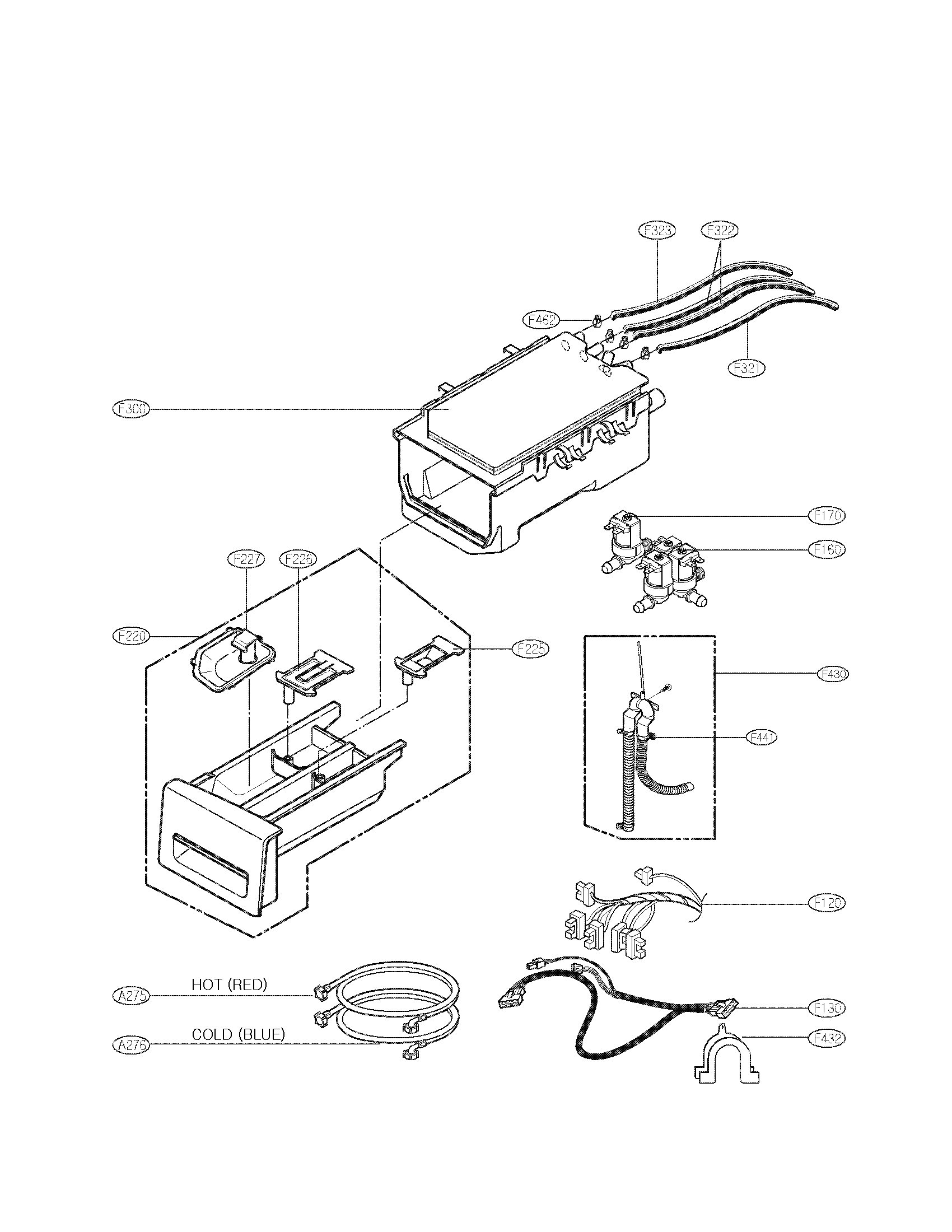 Kenmore 79640272800 dispenser parts diagram