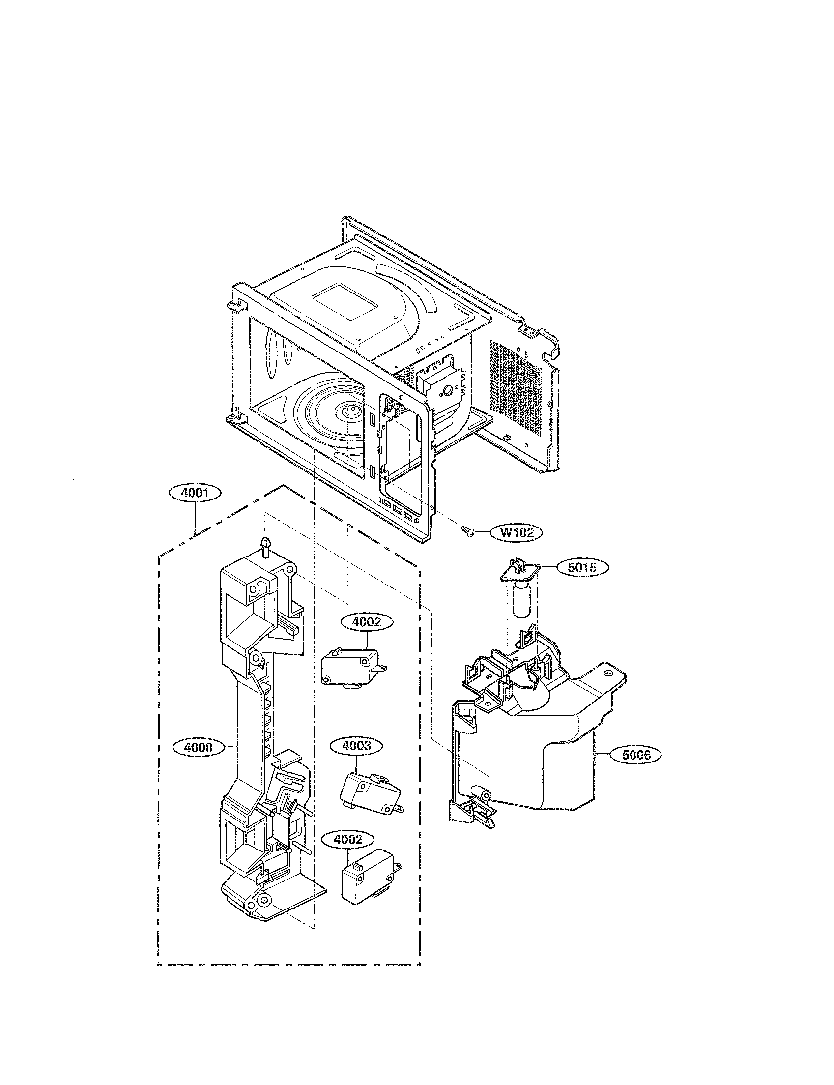 Kenmore 72163999302 latch board parts diagram