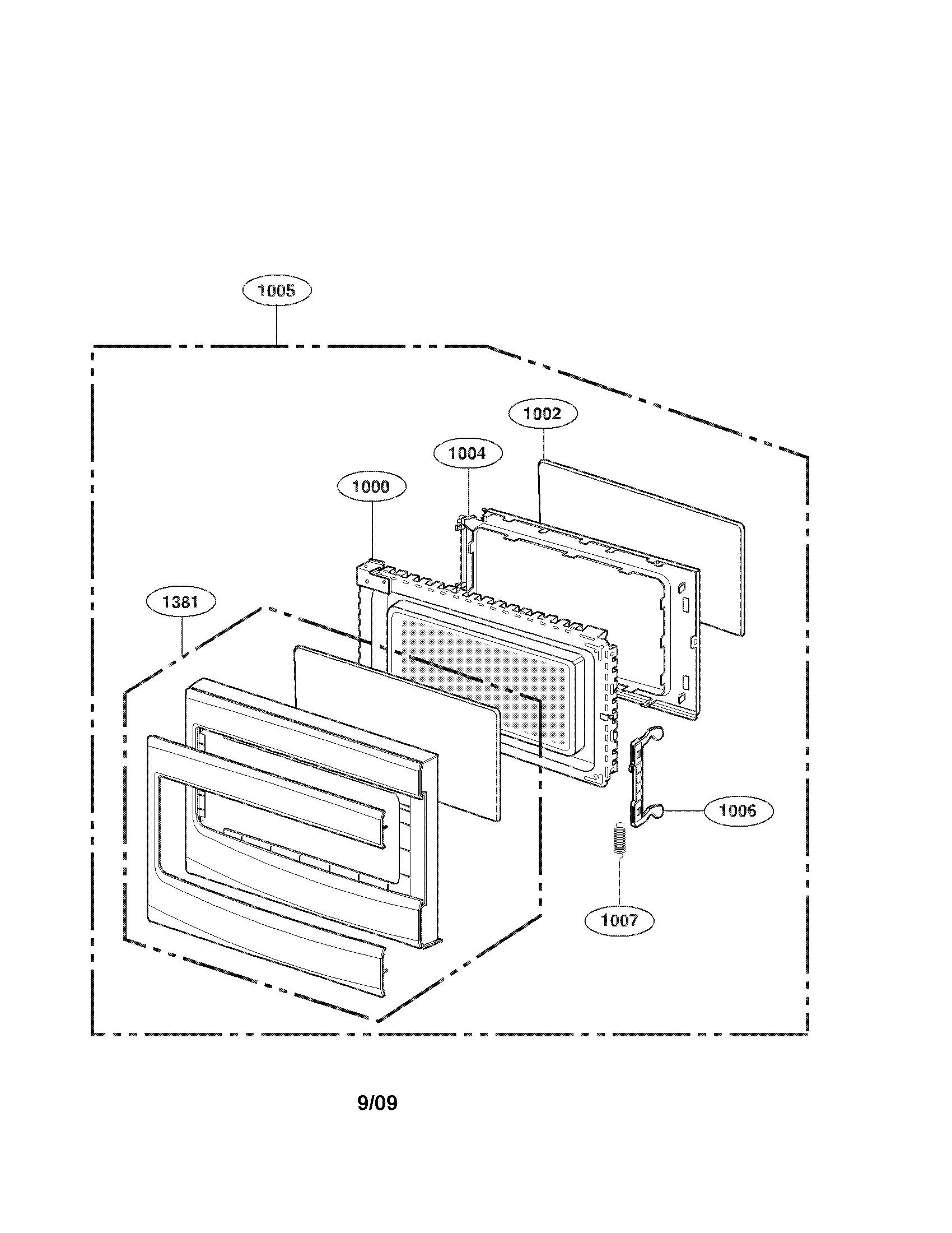 Kenmore 72169113900 door parts diagram