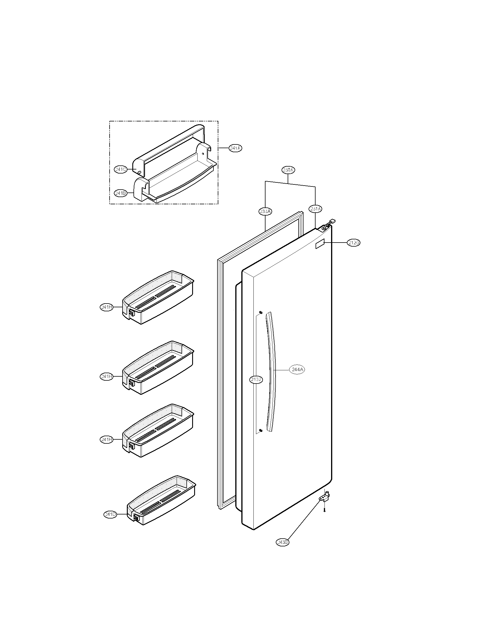 LG LSC27921SB refrigerator door parts diagram
