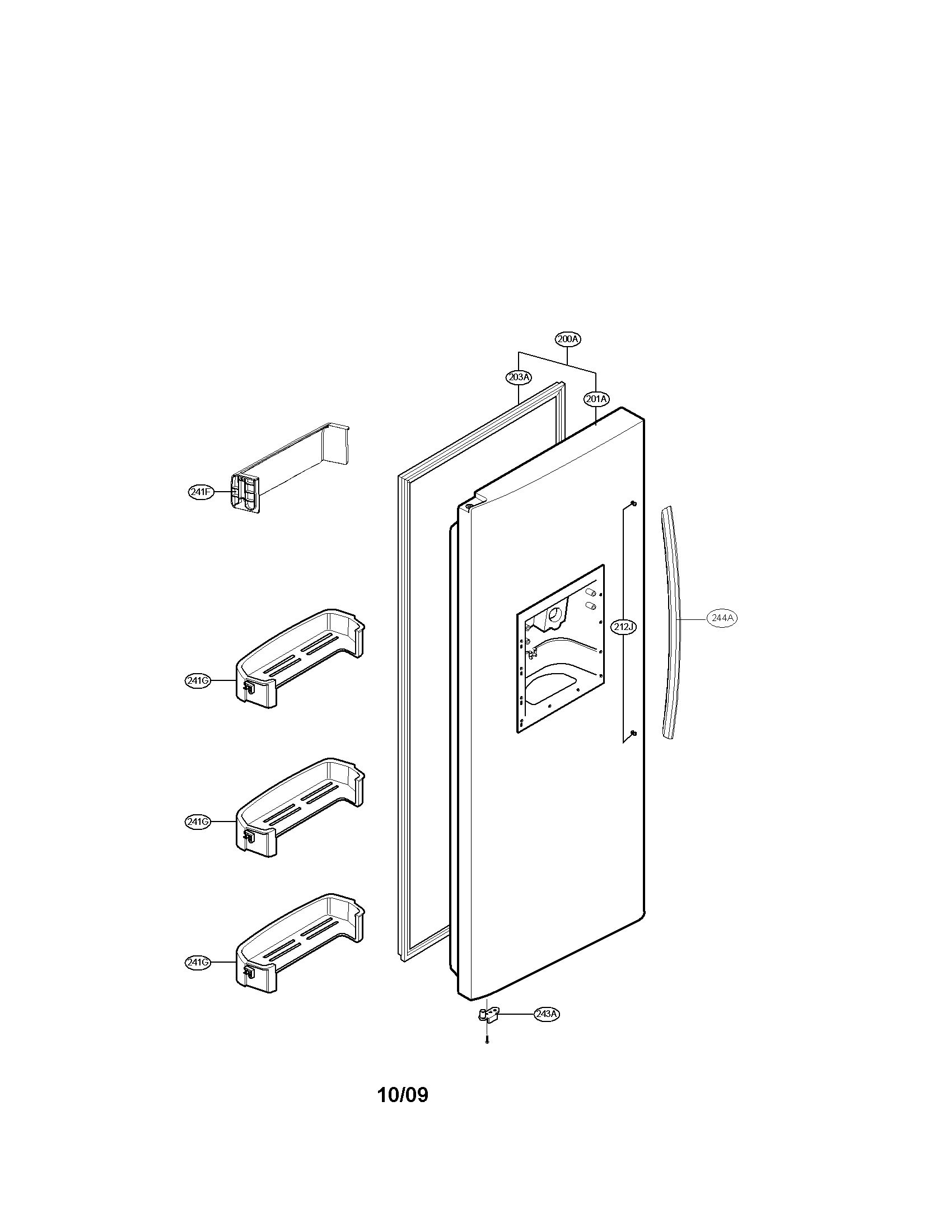 LG LSC27921TT freezer door parts diagram