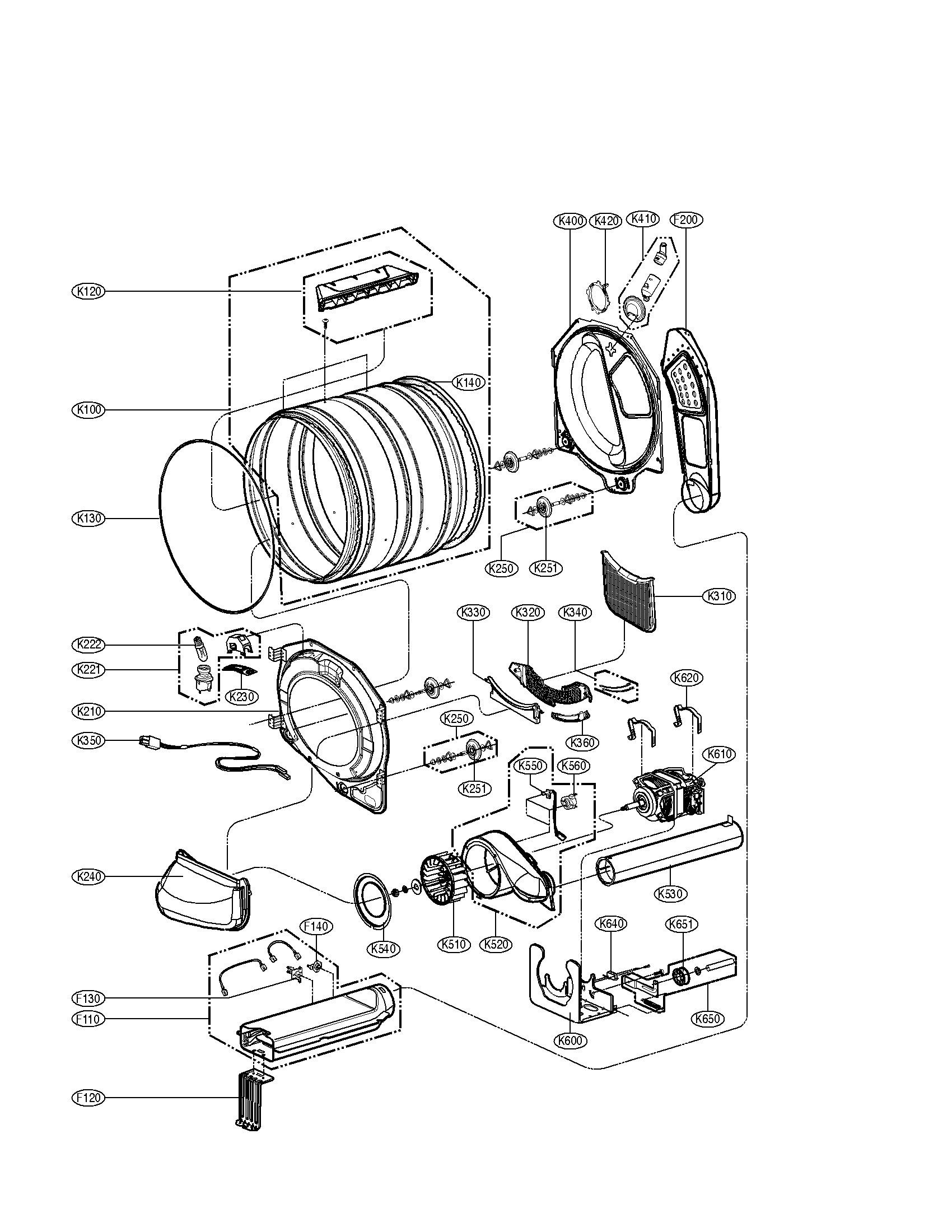 Kenmore Elite 79681028900 drum and motor parts elec diagram