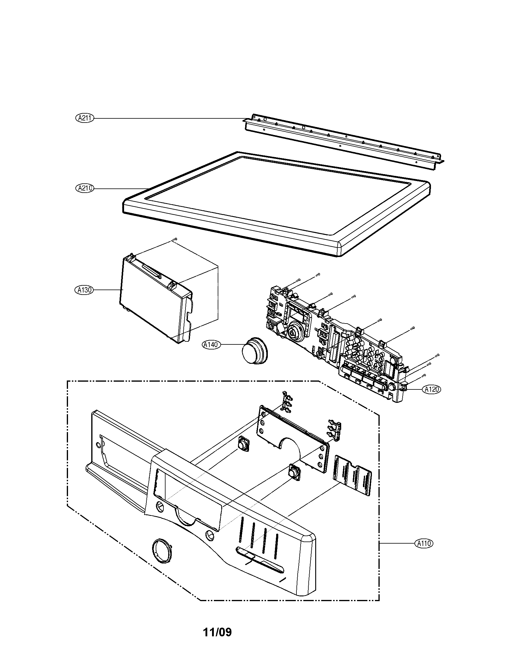 Kenmore Elite 79691022900 control panel and plate assembly parts diagram