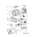 Kenmore Elite 79691022900 drum and motor parts gas diagram