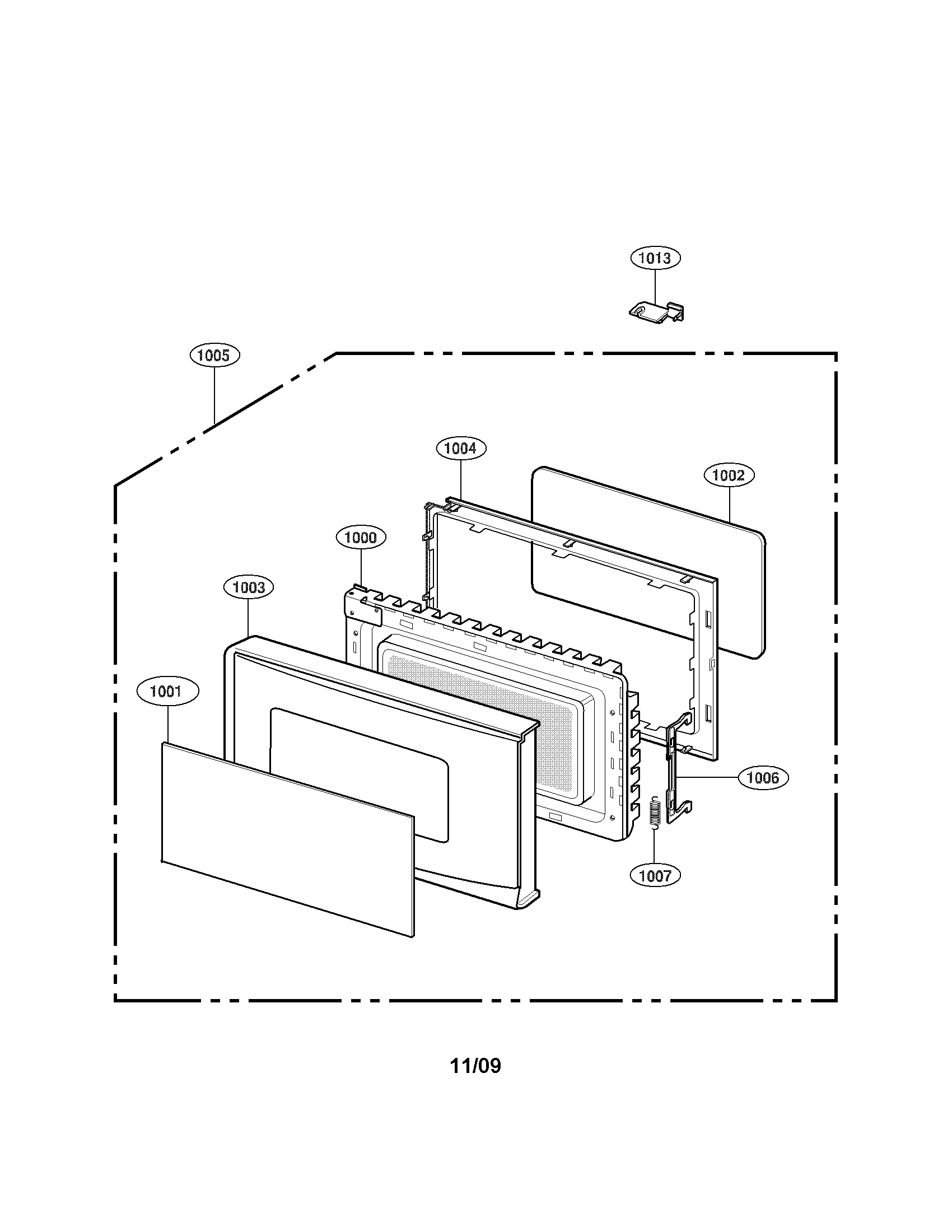 Kenmore 72166339800 door parts diagram
