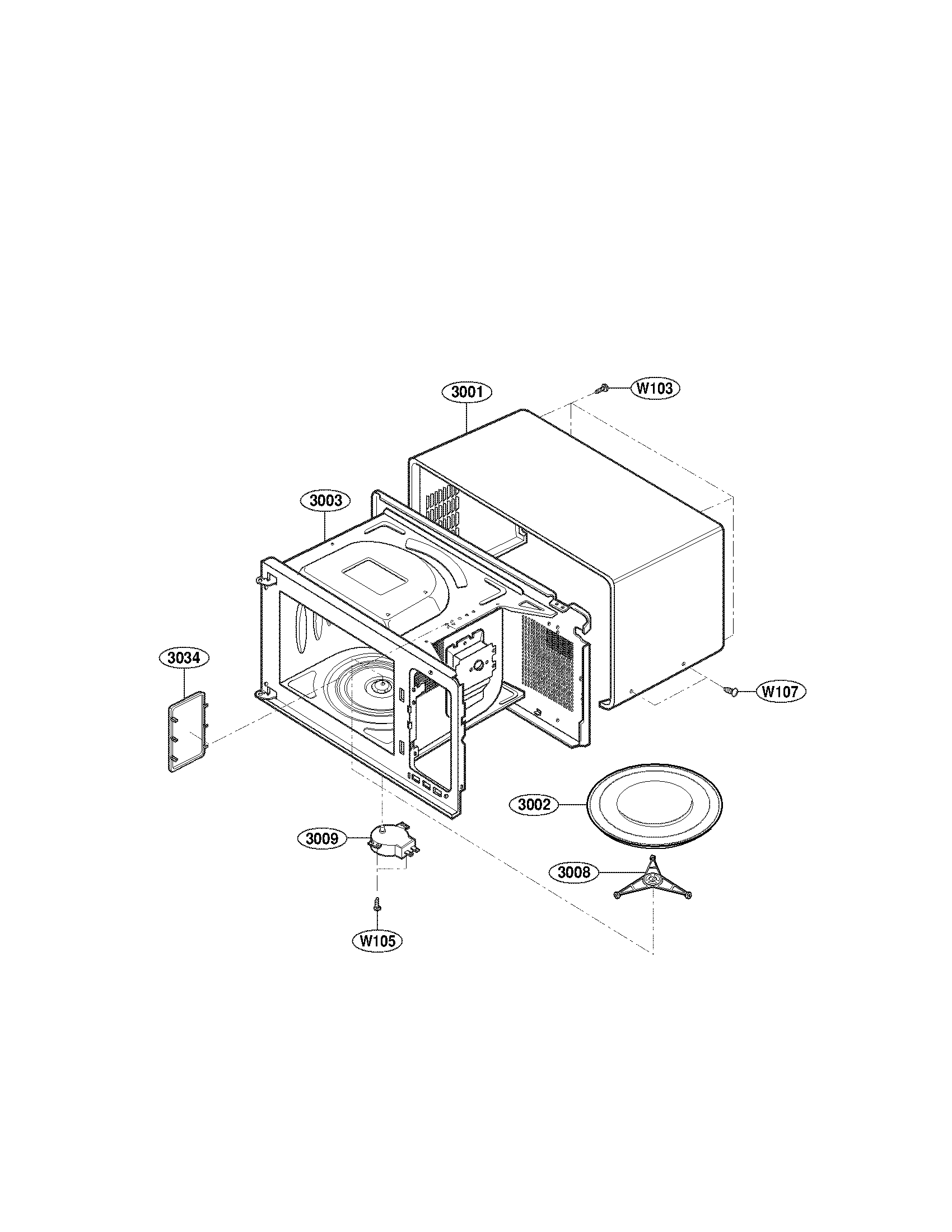 Kenmore 72166339800 cavity parts diagram
