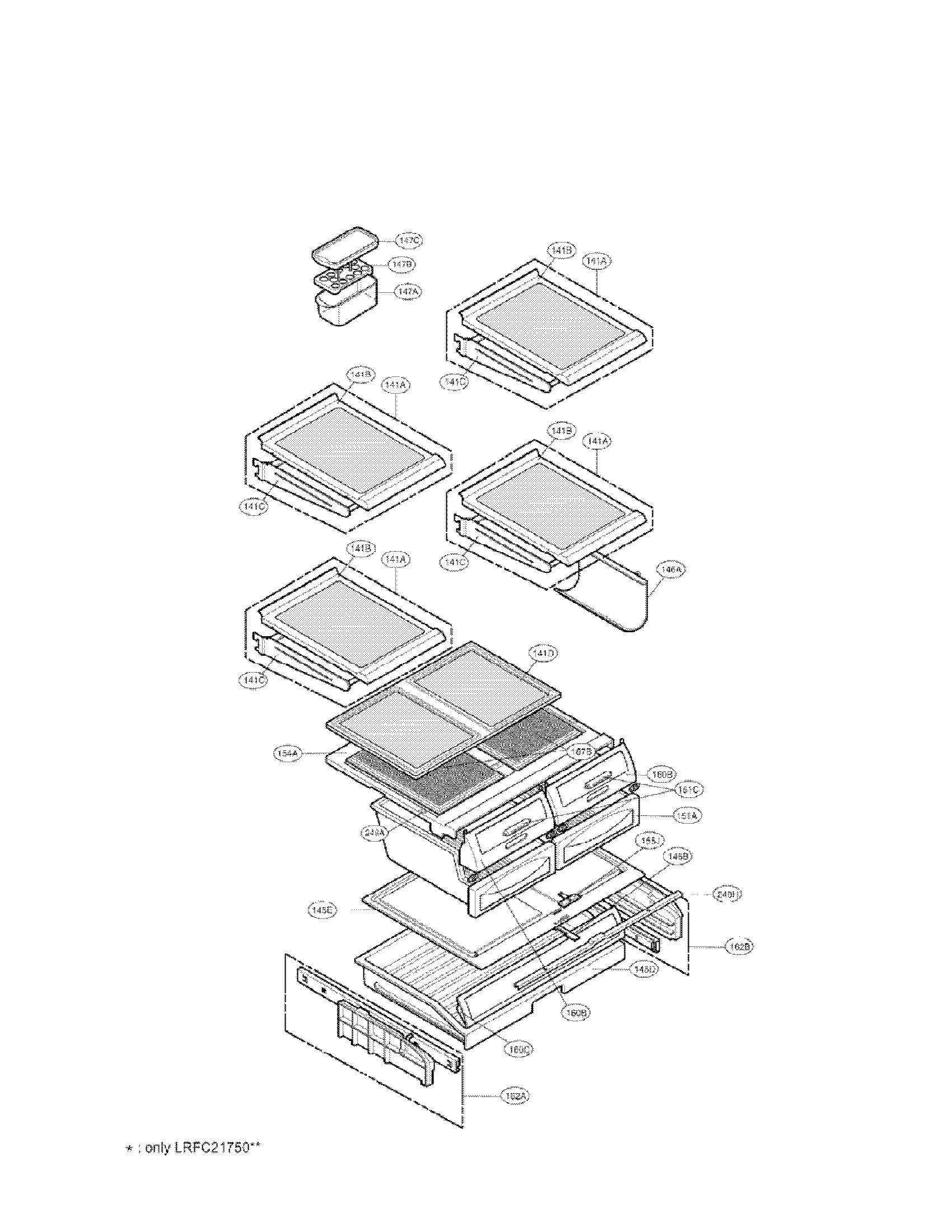 LG LRFC25750ST refrigerator parts diagram