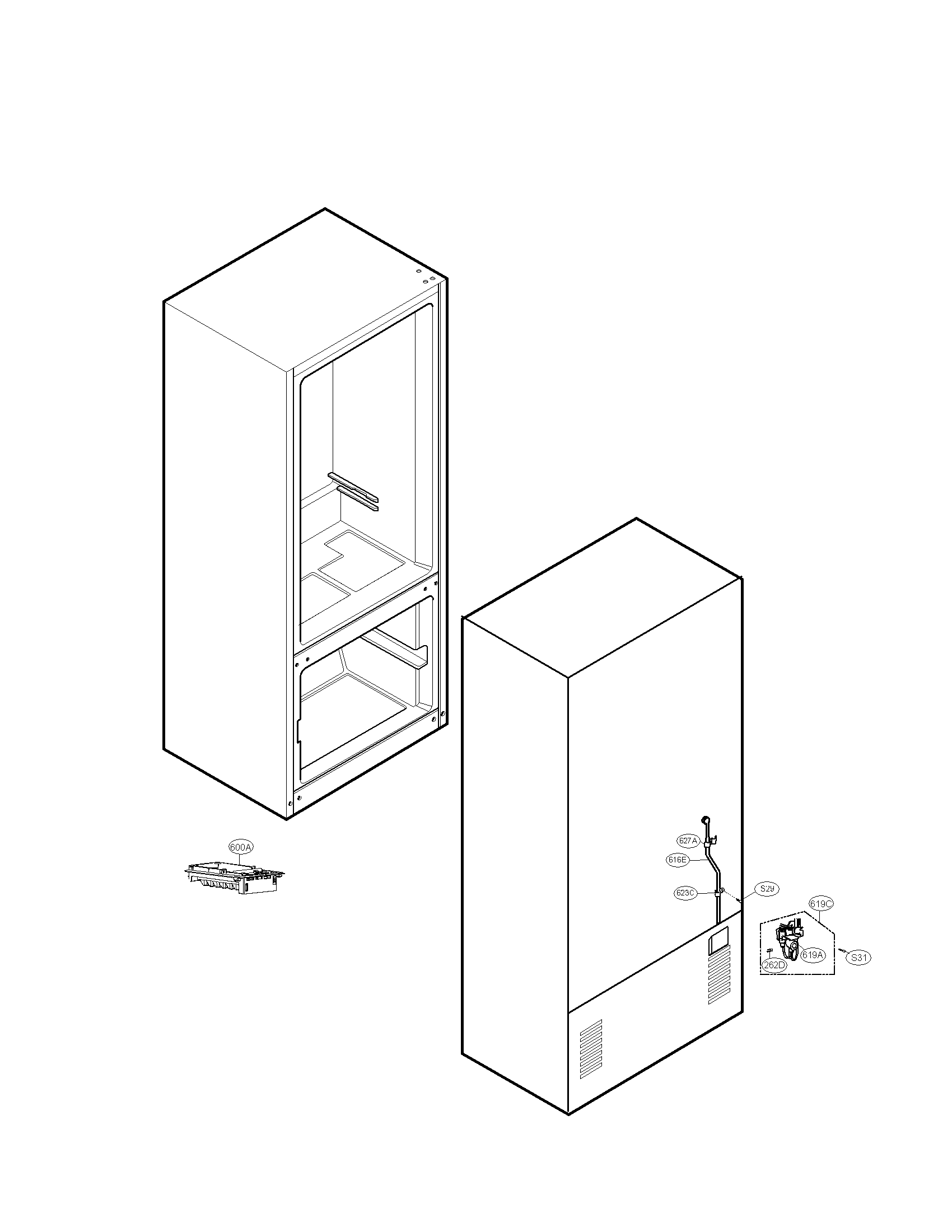 Kenmore 79578272900 ice and water parts diagram