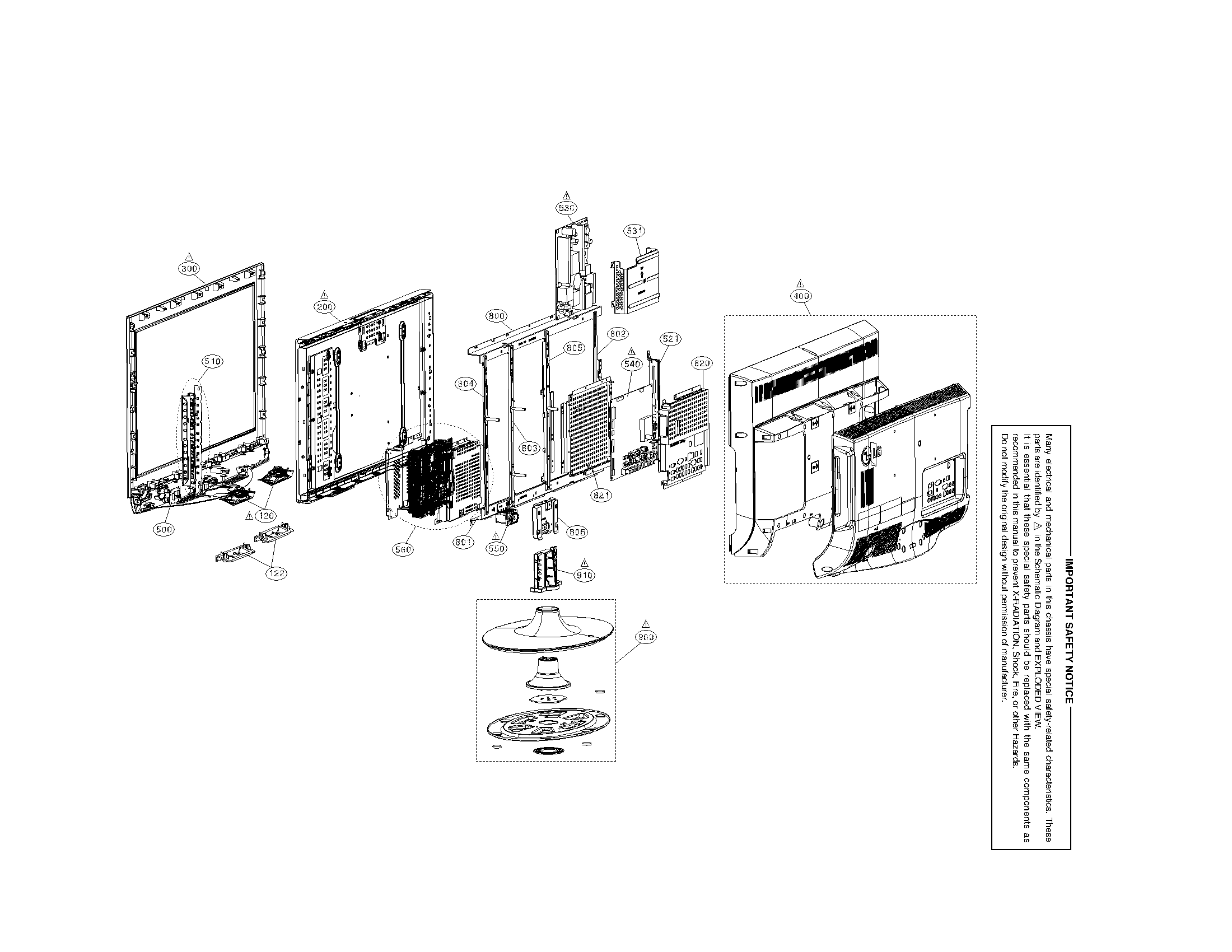 LG 26LG40-UG case parts diagram