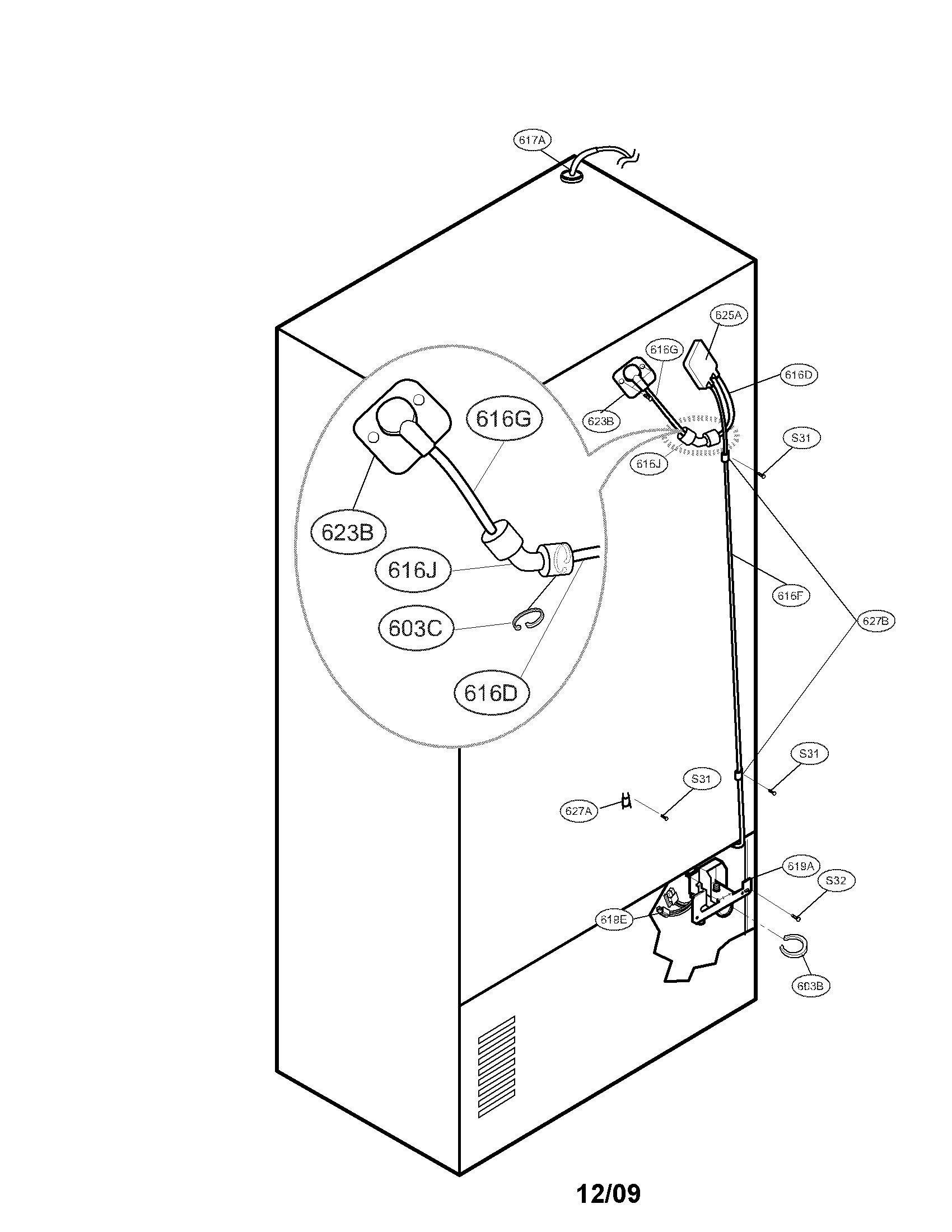 Kenmore Elite 79579773900 valve and water parts diagram