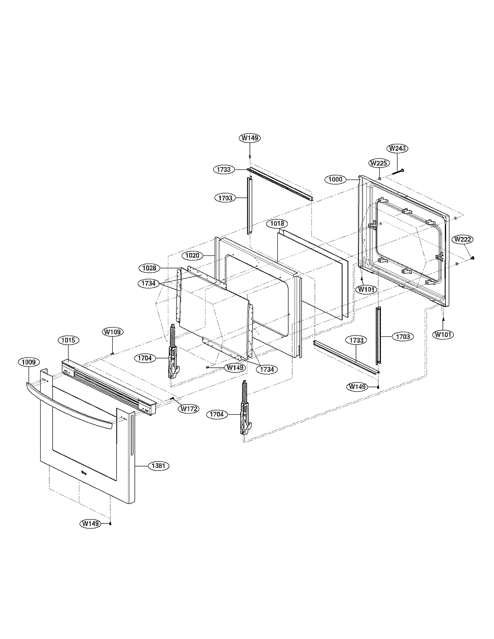 LG LSE3092ST/00 door parts diagram