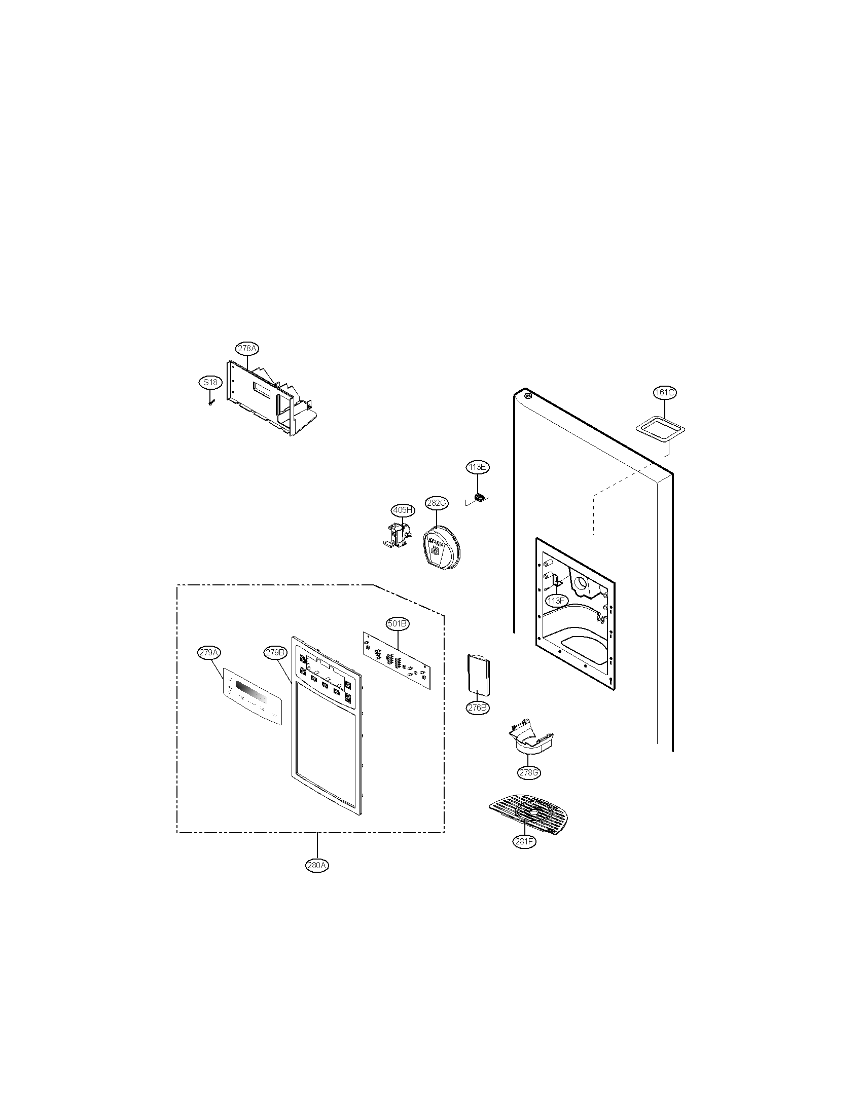 Kenmore 79551026010 dispenser parts diagram