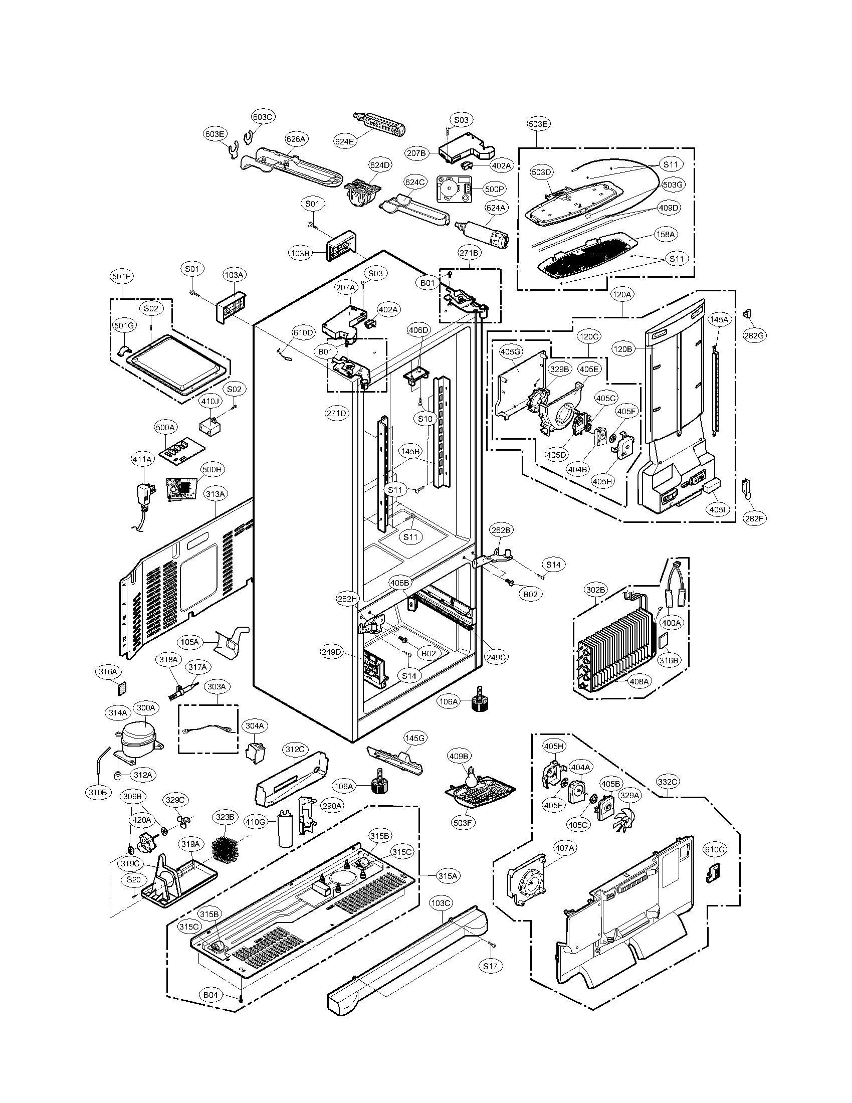 Kenmore Elite 79571053010 case parts diagram