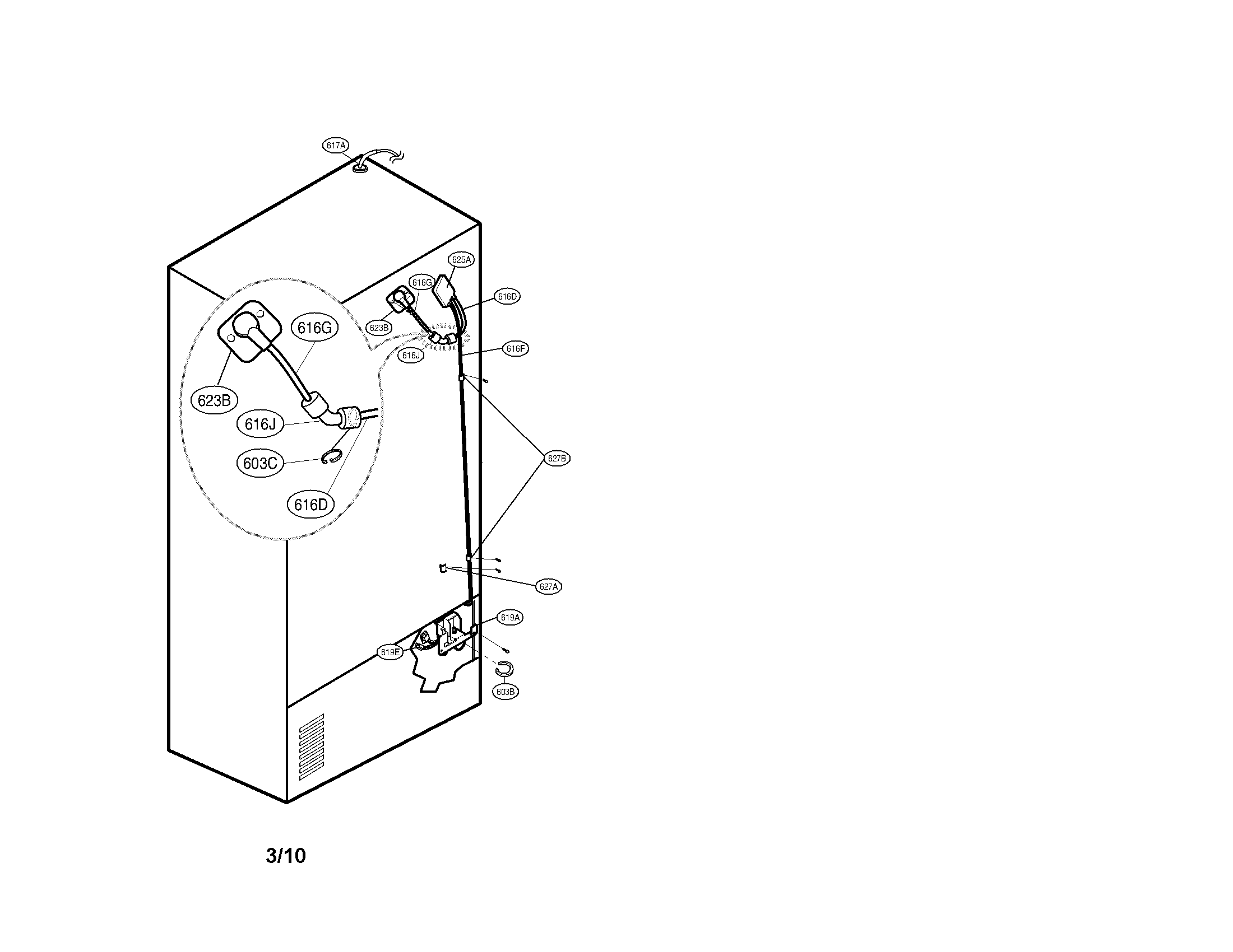 Kenmore Elite 79579753904 valve and water parts diagram