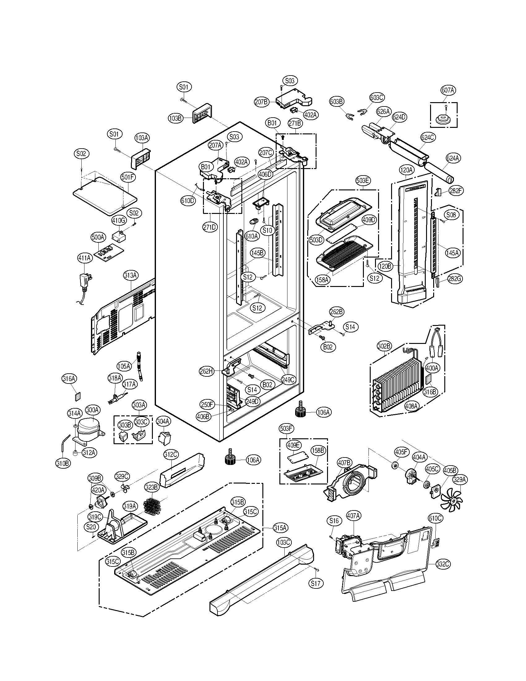 Kenmore Elite 79579753904 case parts diagram