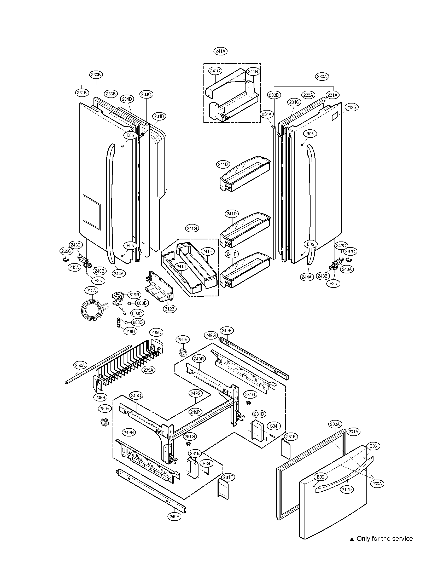 Kenmore Elite 79579753904 door parts diagram