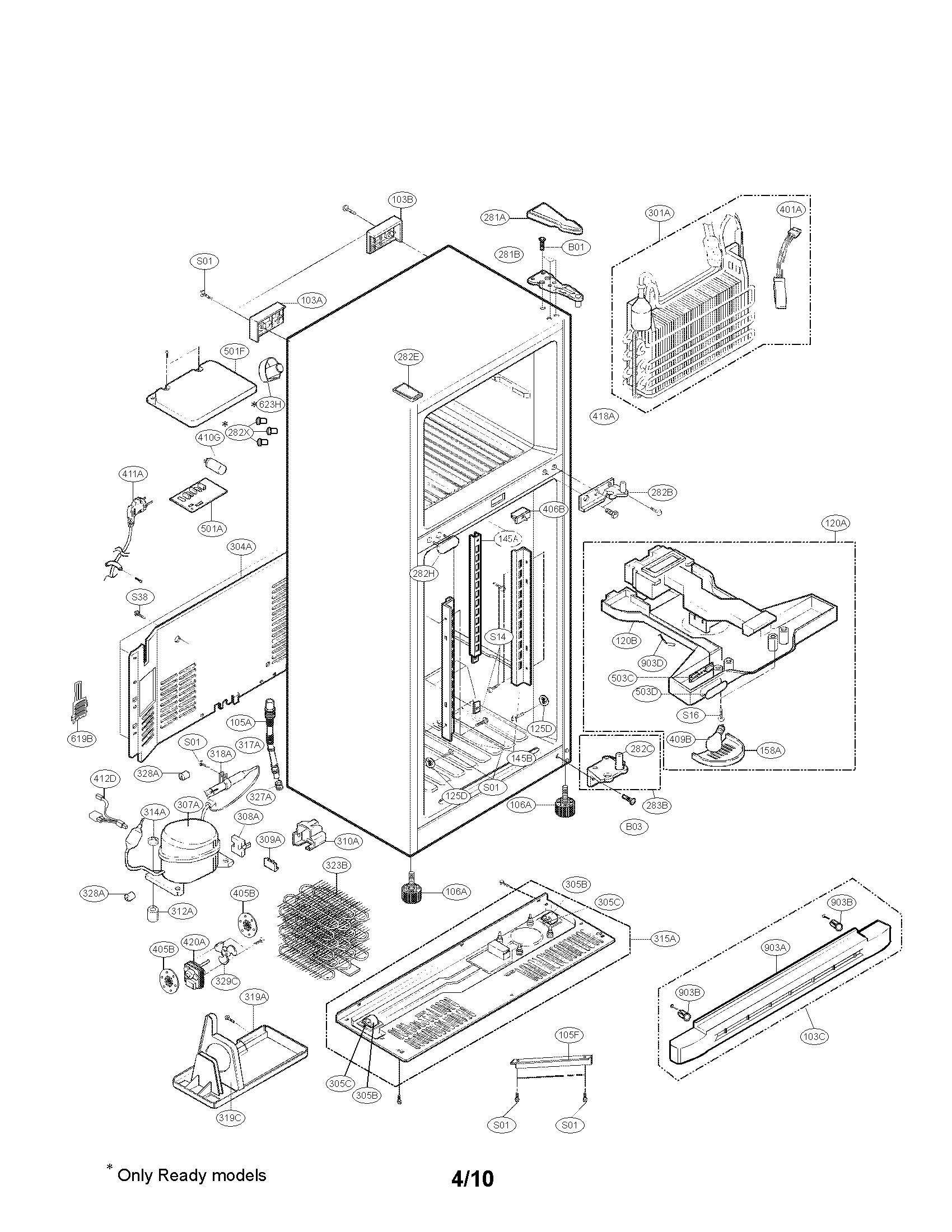 Kenmore 79569379902 case parts diagram