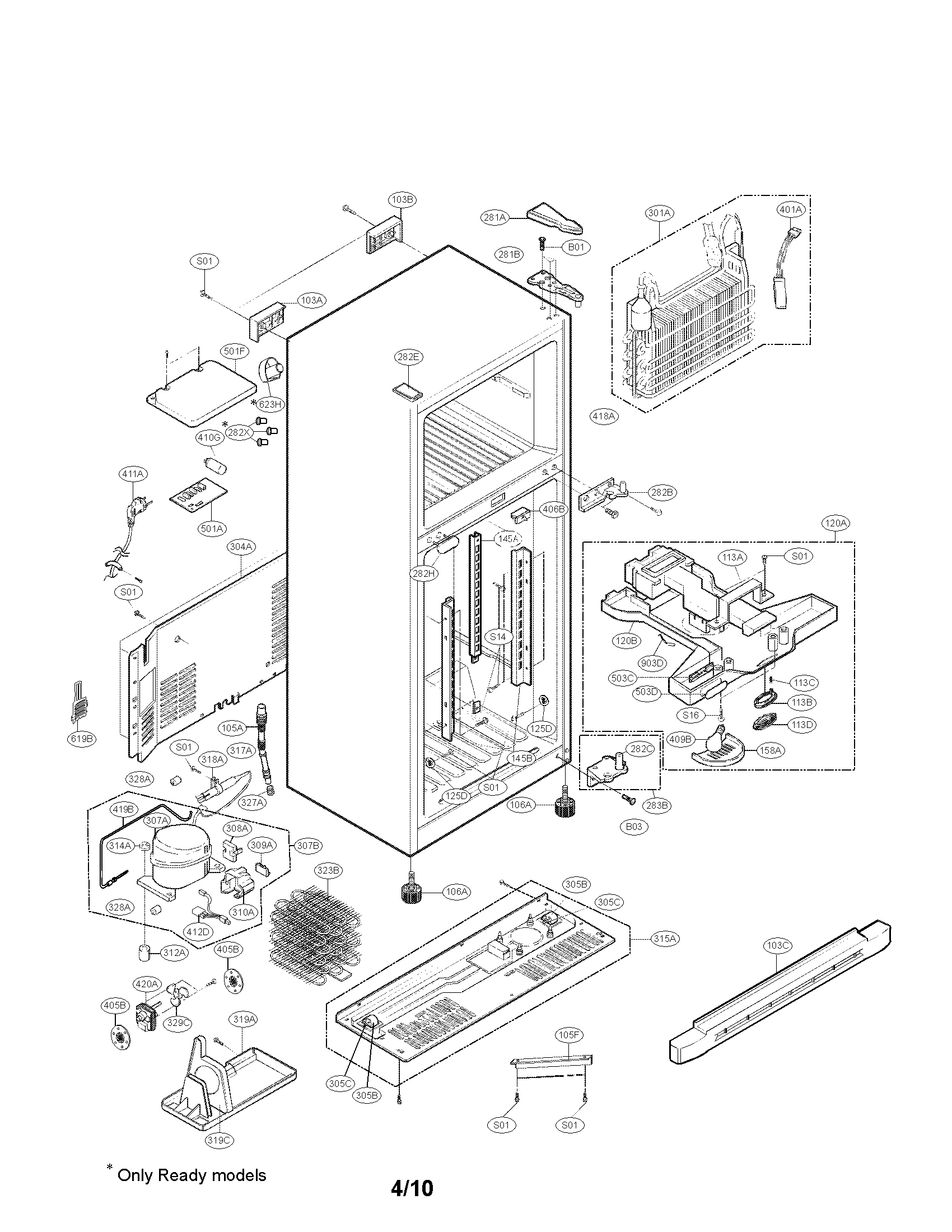 Kenmore 79569919902 case parts diagram