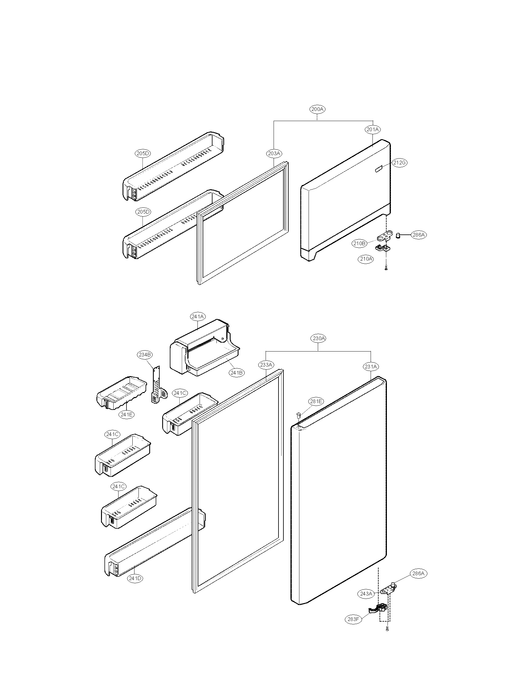 Kenmore 79569972902 door parts diagram