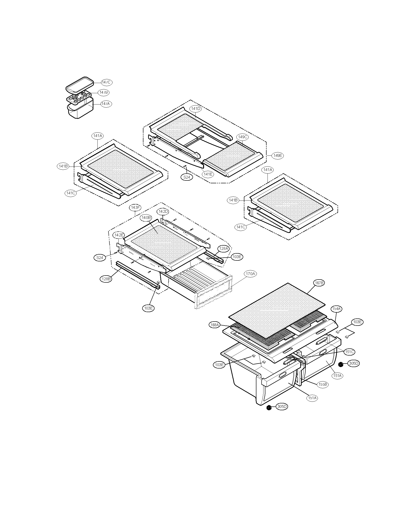 Kenmore 79578302805 refrigerator parts diagram