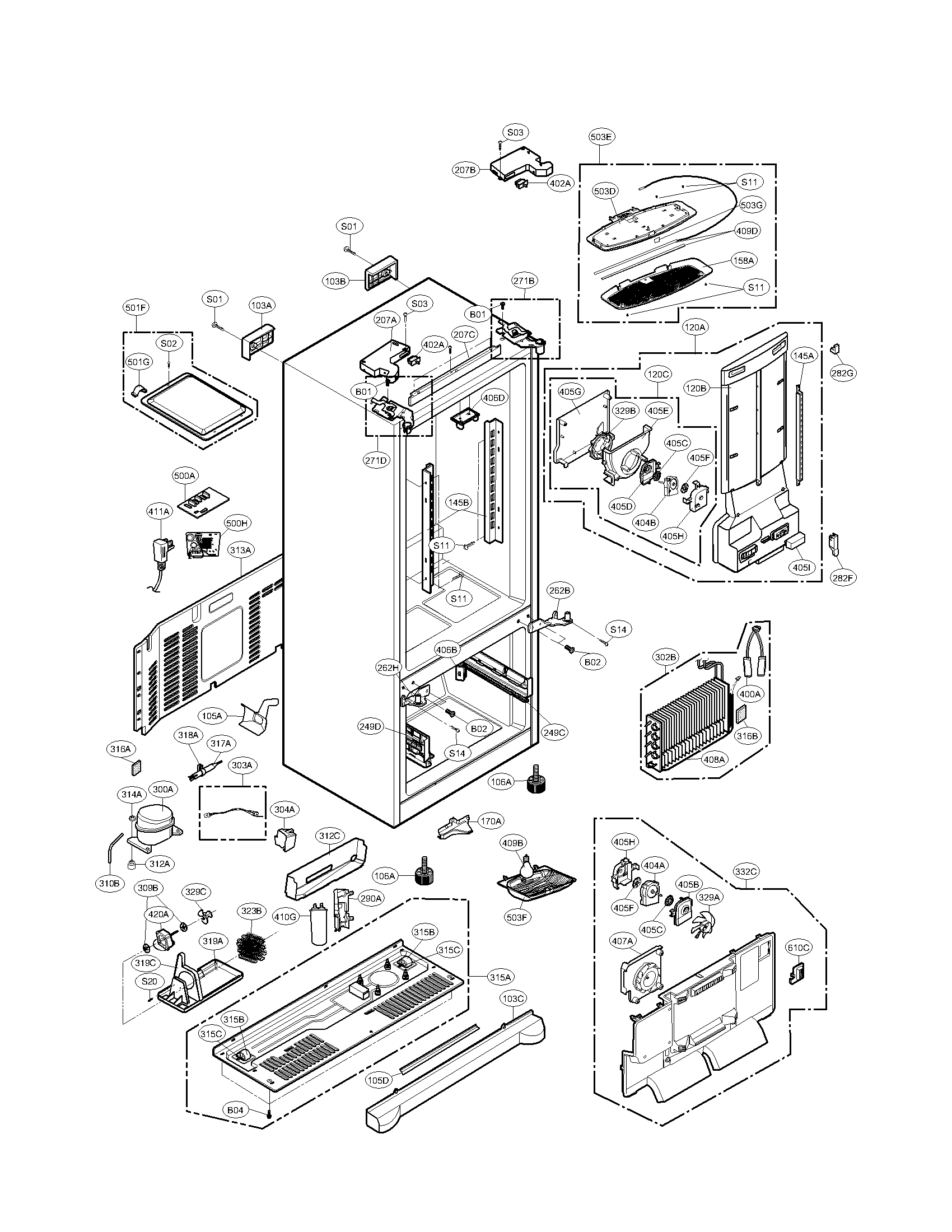 Kenmore Elite 79571043010 case parts diagram