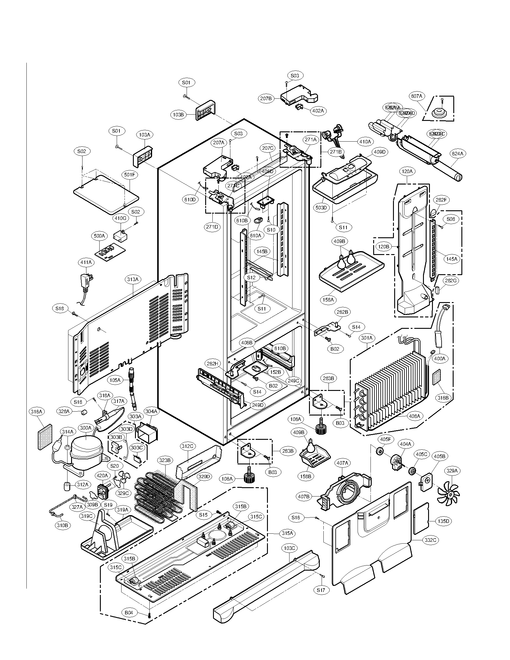 Kenmore Elite 79578503801 case parts diagram