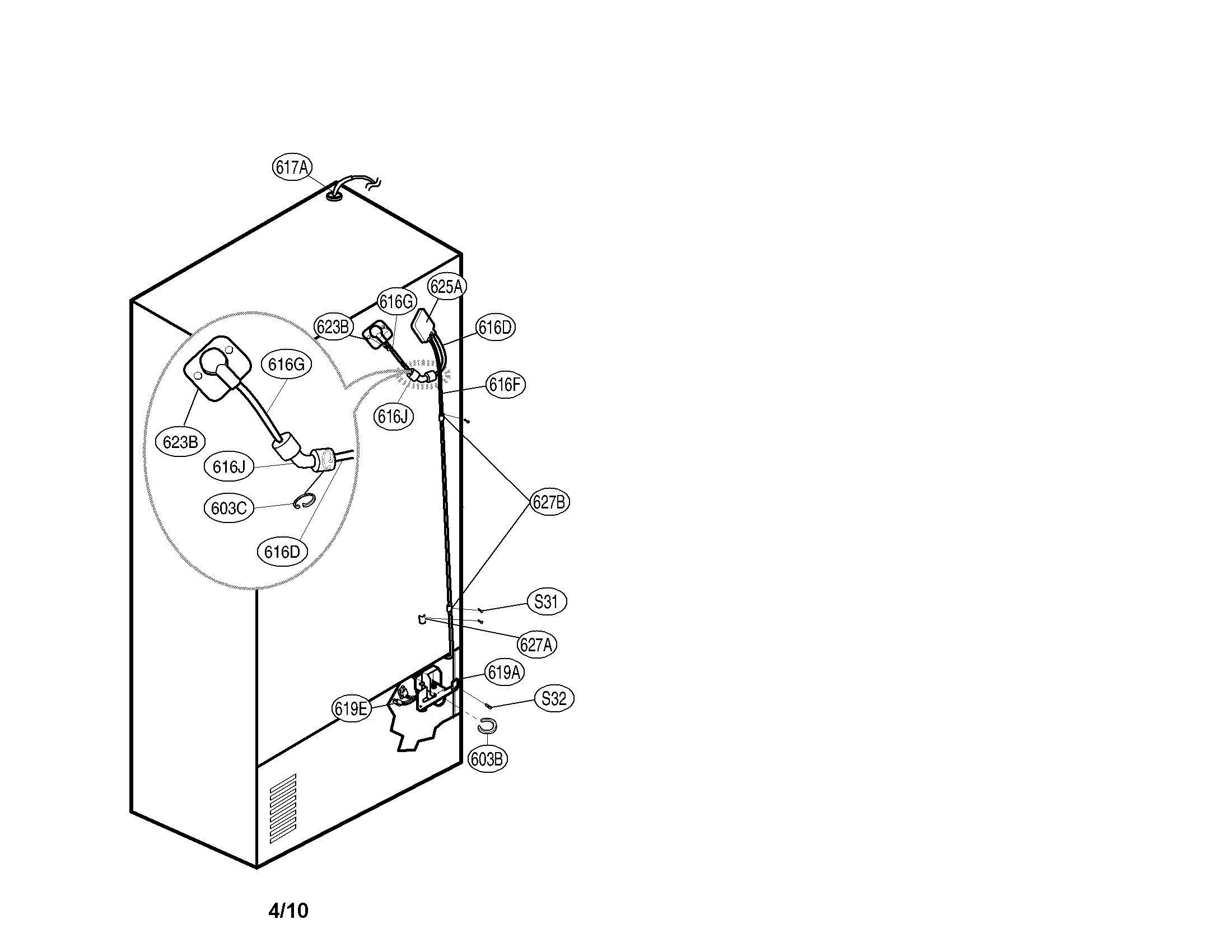 Kenmore 79571022010 valve and water tube parts diagram