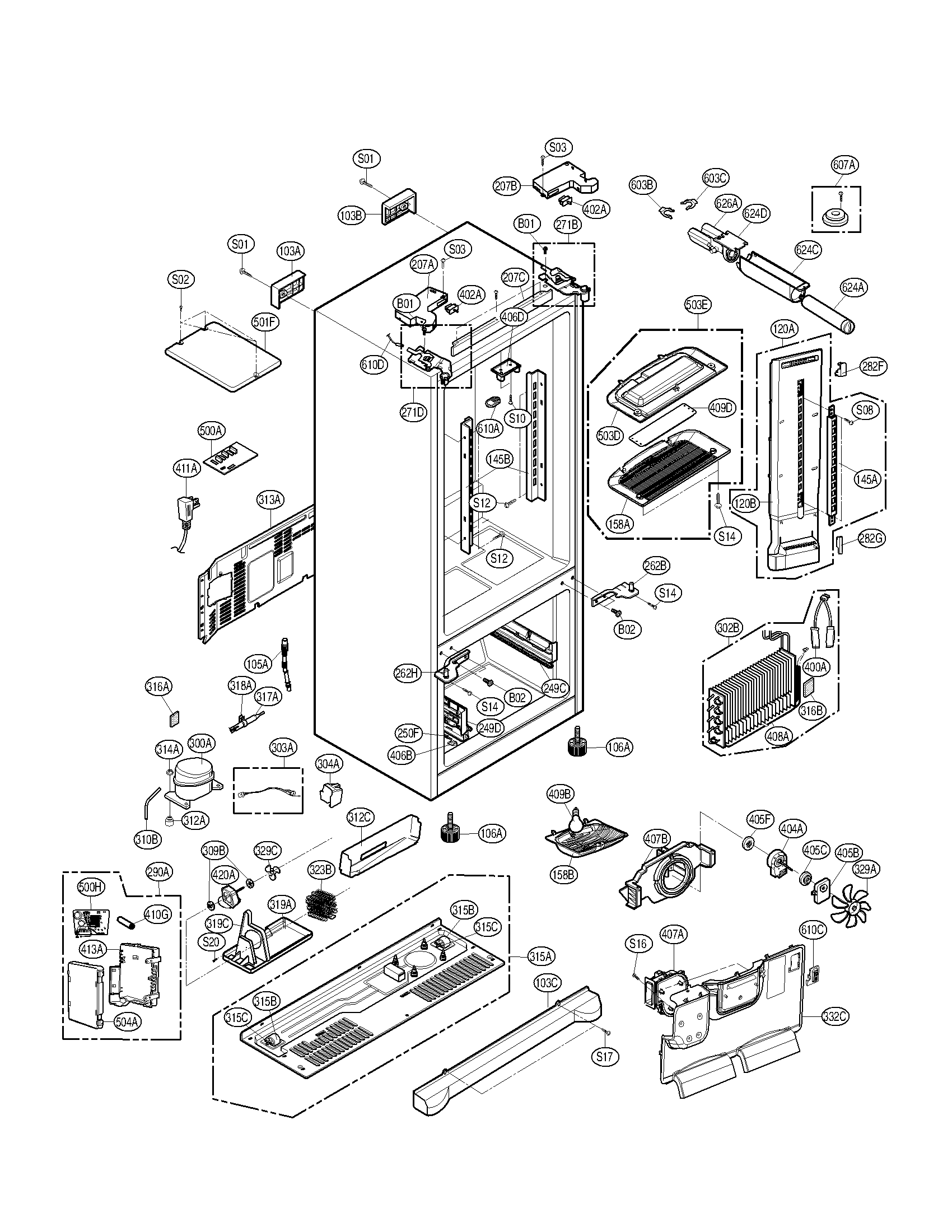 Kenmore 79571026010 case parts diagram