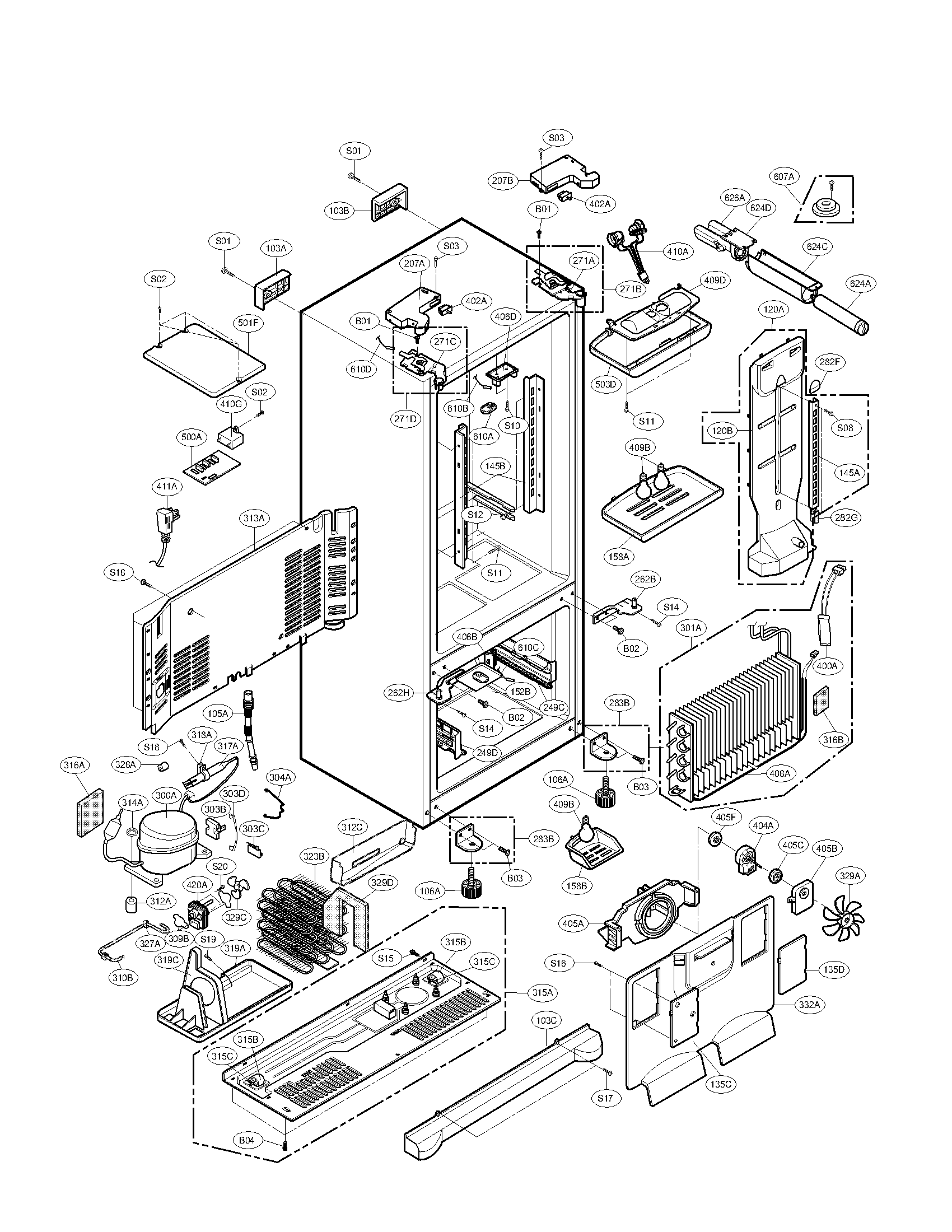 Kenmore Elite 79578544802 case parts diagram