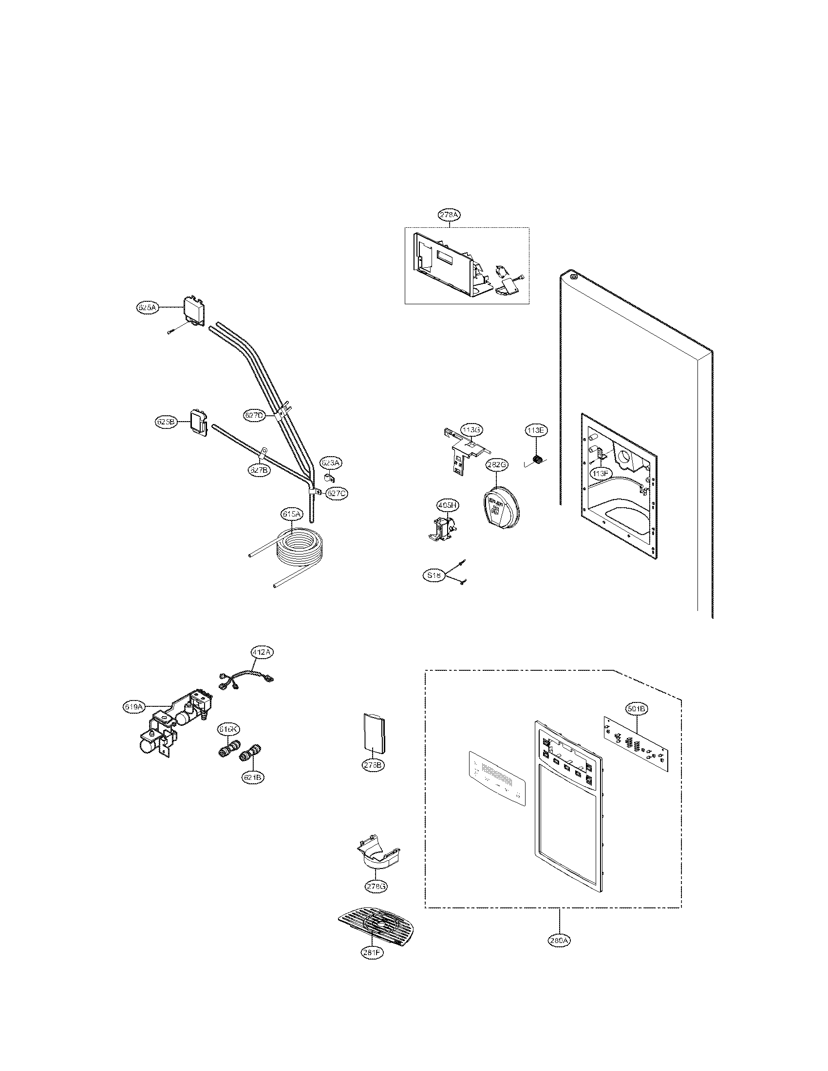 Kenmore 79551033010 dispenser diagram