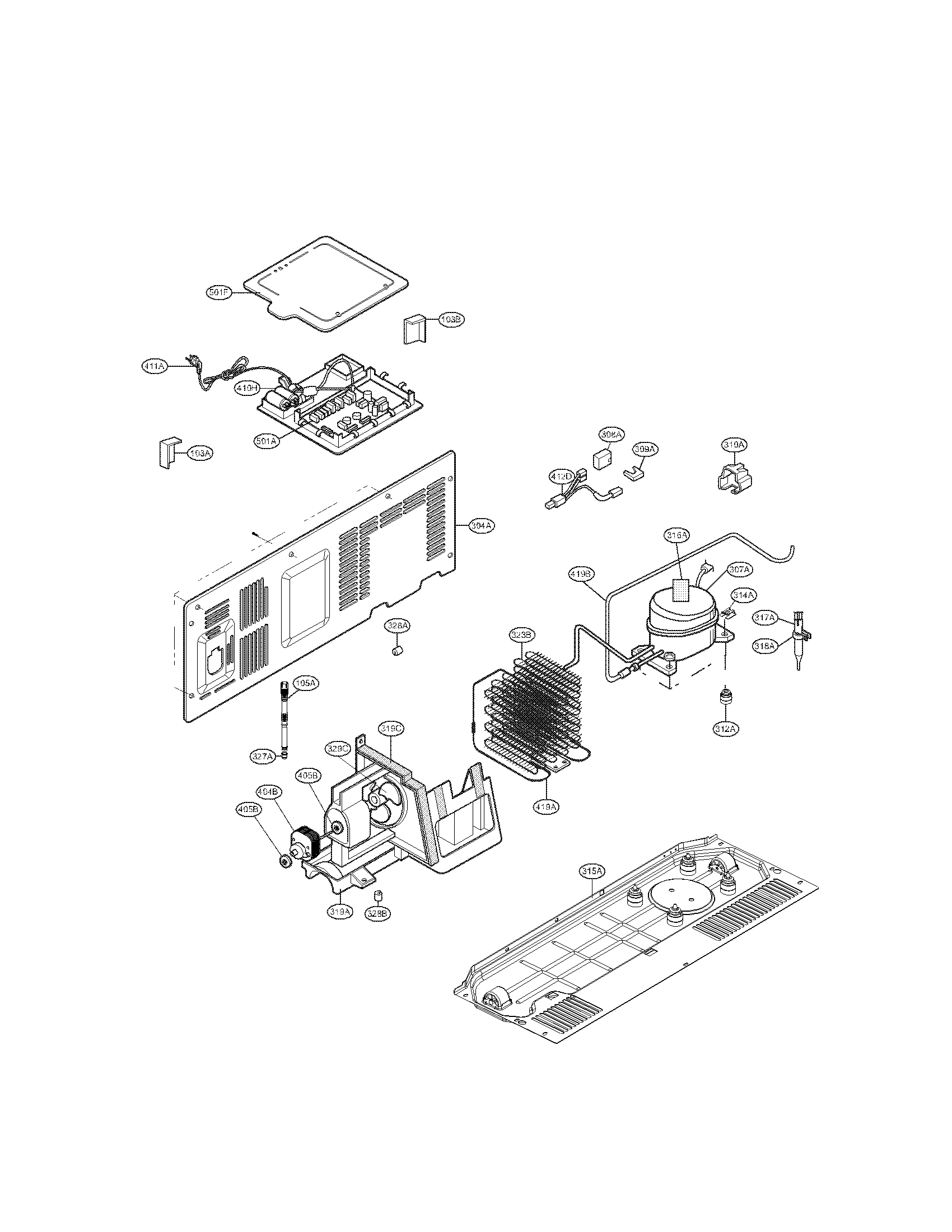 Kenmore Elite 79551374010 machine compartment parts diagram