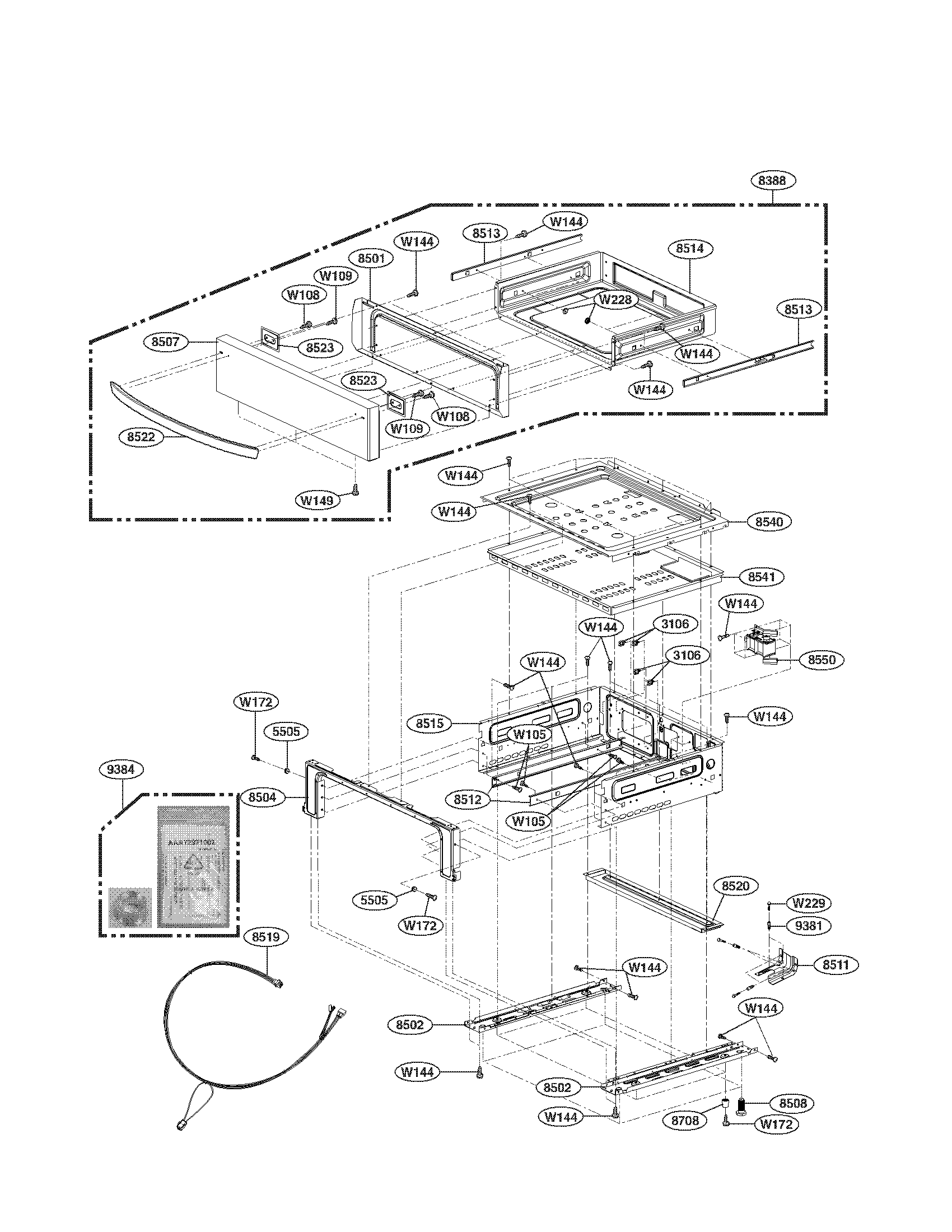 LG LRG3095SB/00 drawer parts diagram