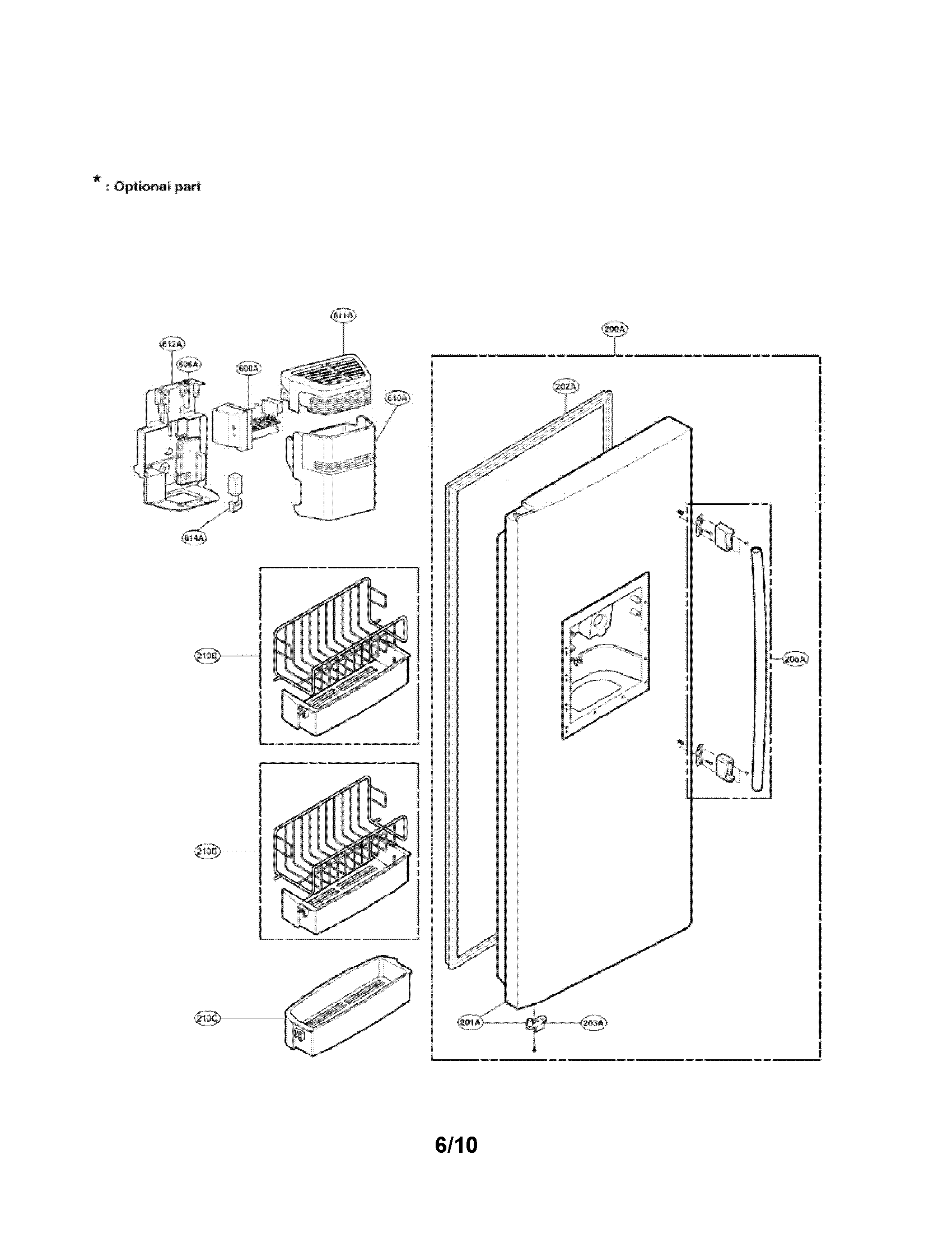 LG LSC27990TT freezer door parts diagram