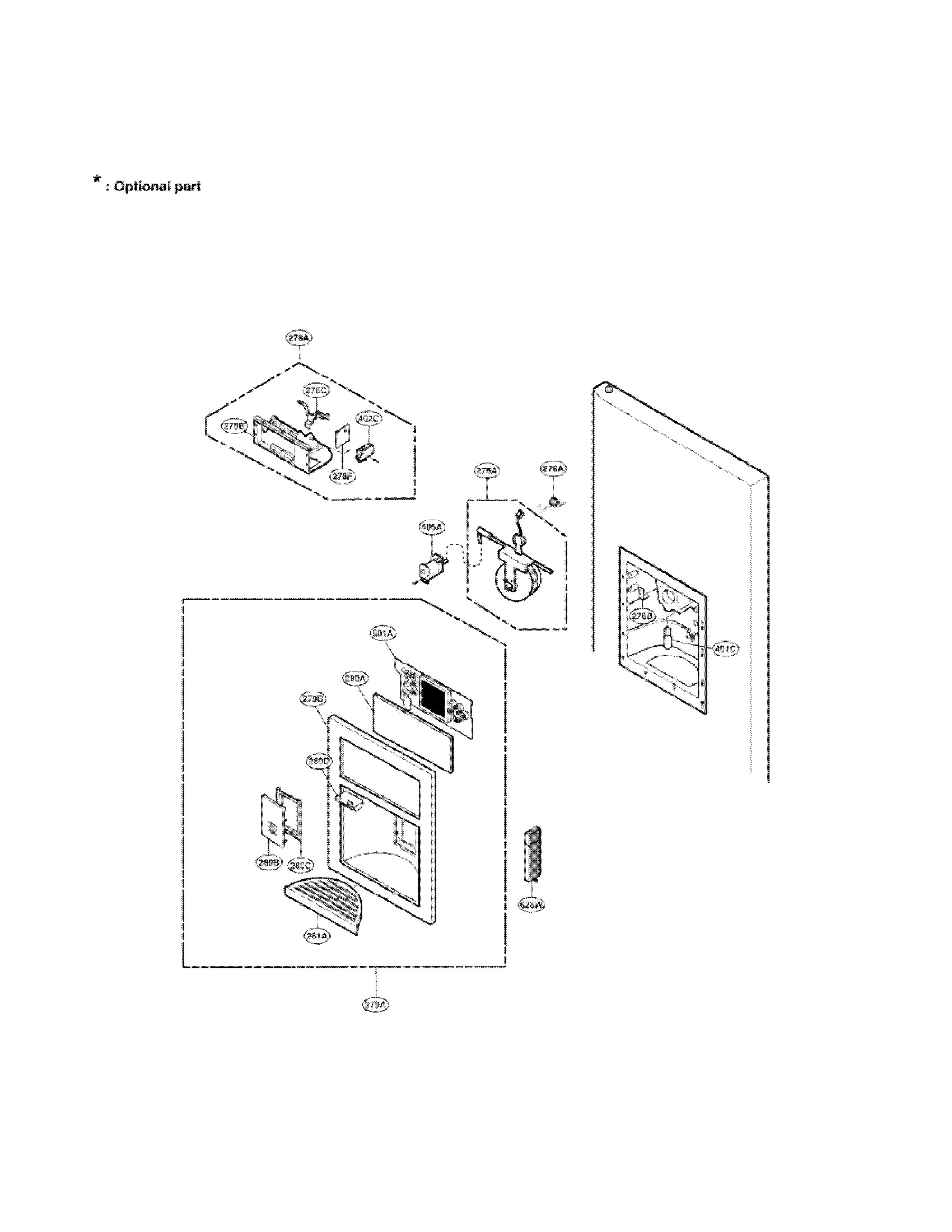 LG LSC27990TT dispenser parts diagram