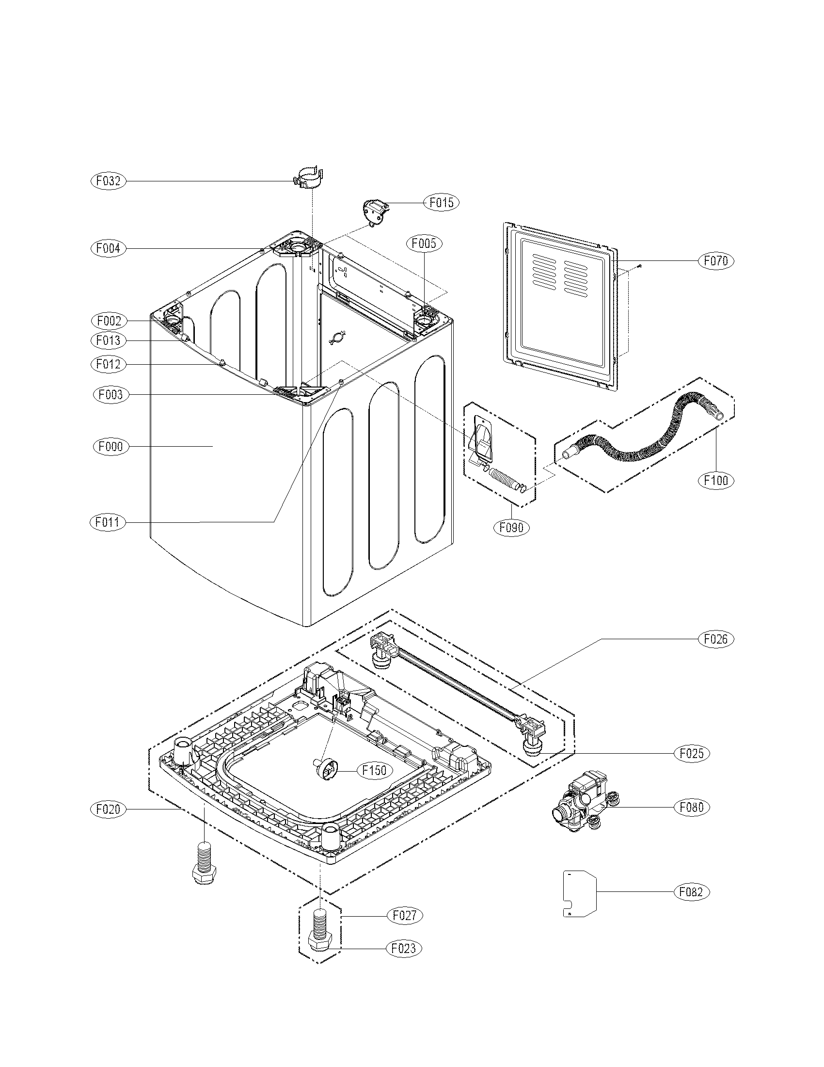Kenmore Elite 79629272900 case assembly parts diagram