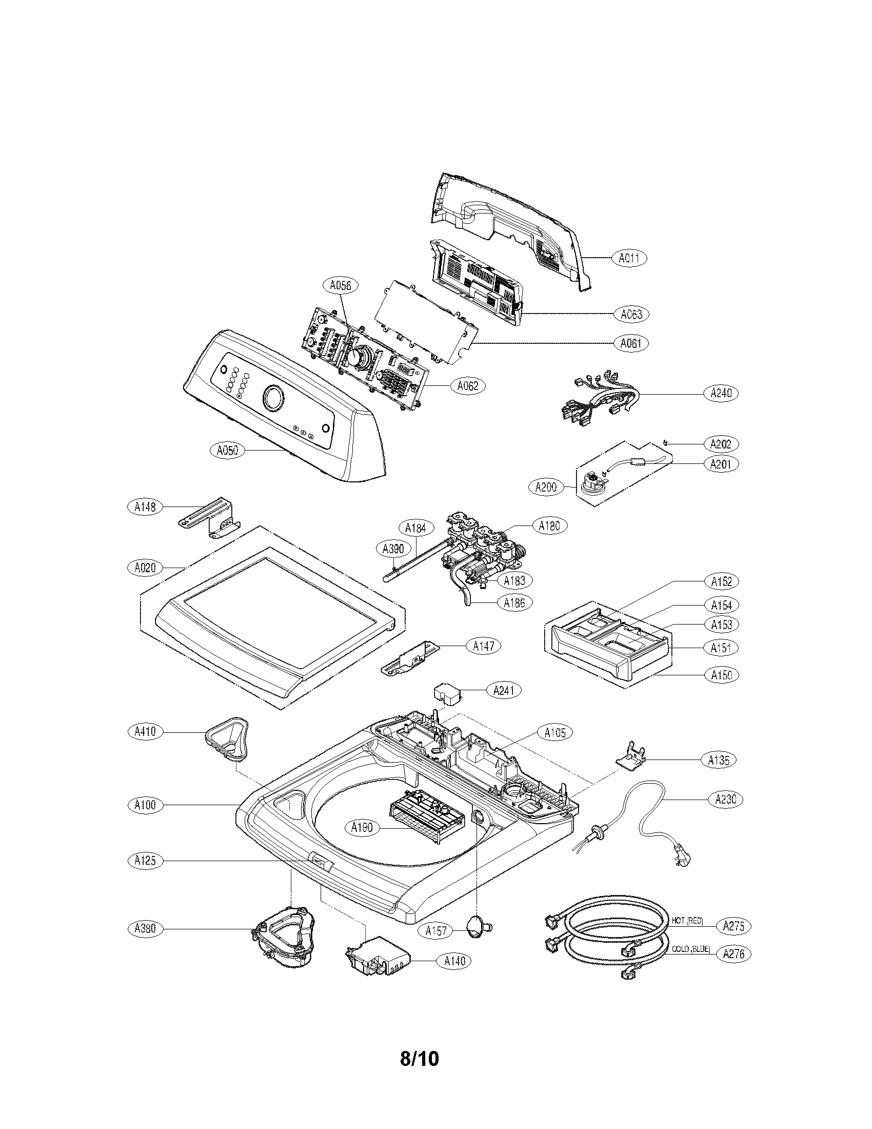 Kenmore Elite 79629278010 cover assembly parts diagram