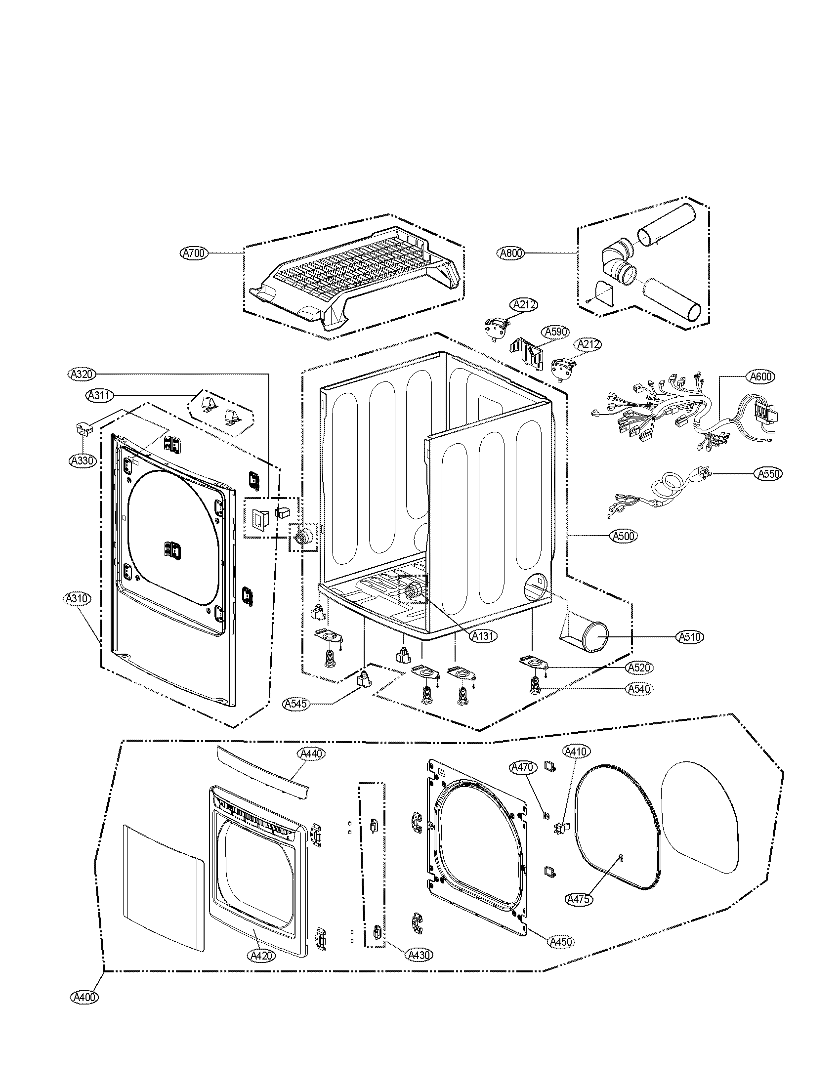 Kenmore Elite 79679272010 cabinet and door assembly parts diagram