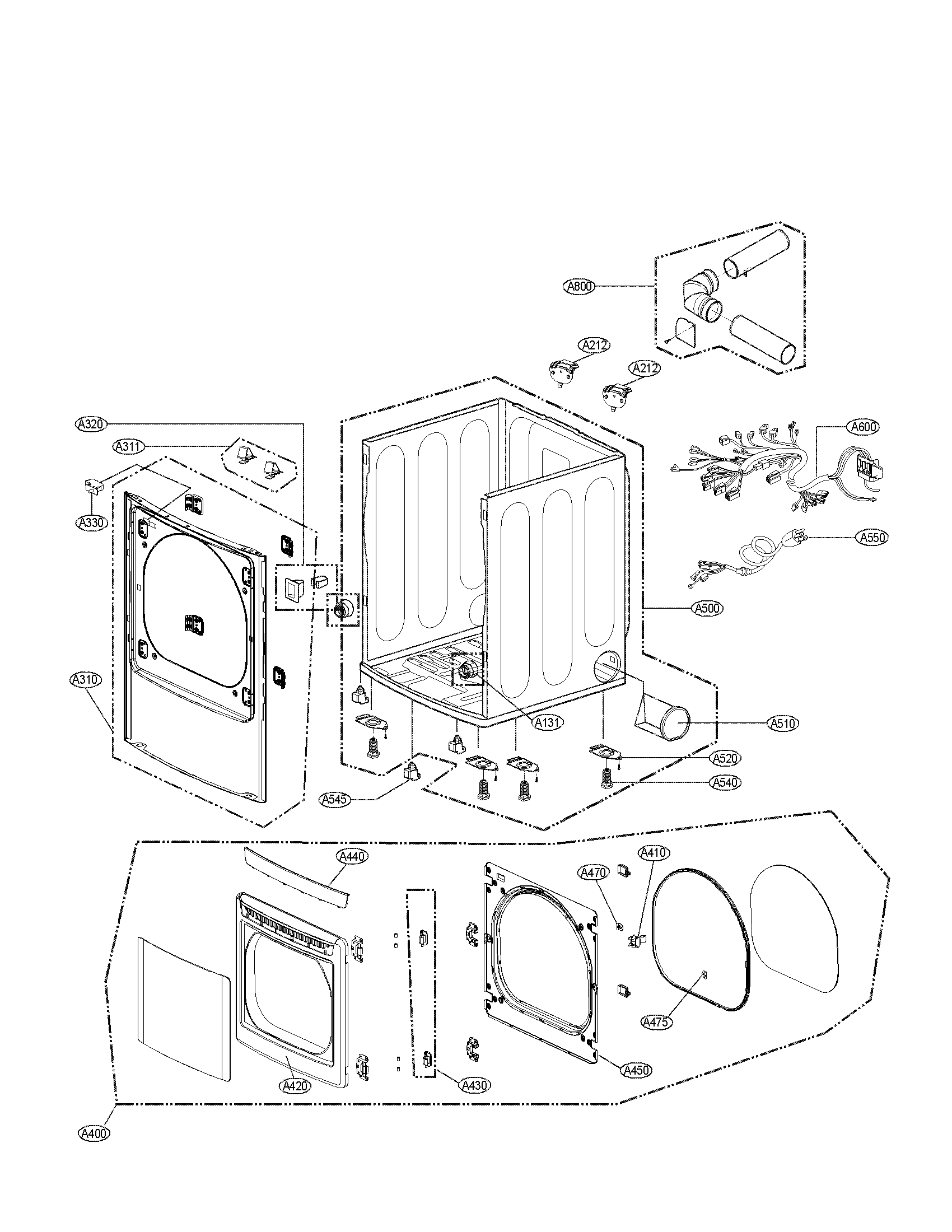 Kenmore Elite 79679002010 cabinet and door assembly parts diagram