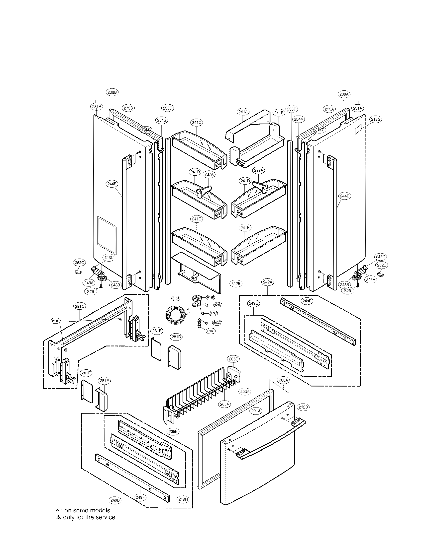 LG LRFD25850ST/00 door parts diagram