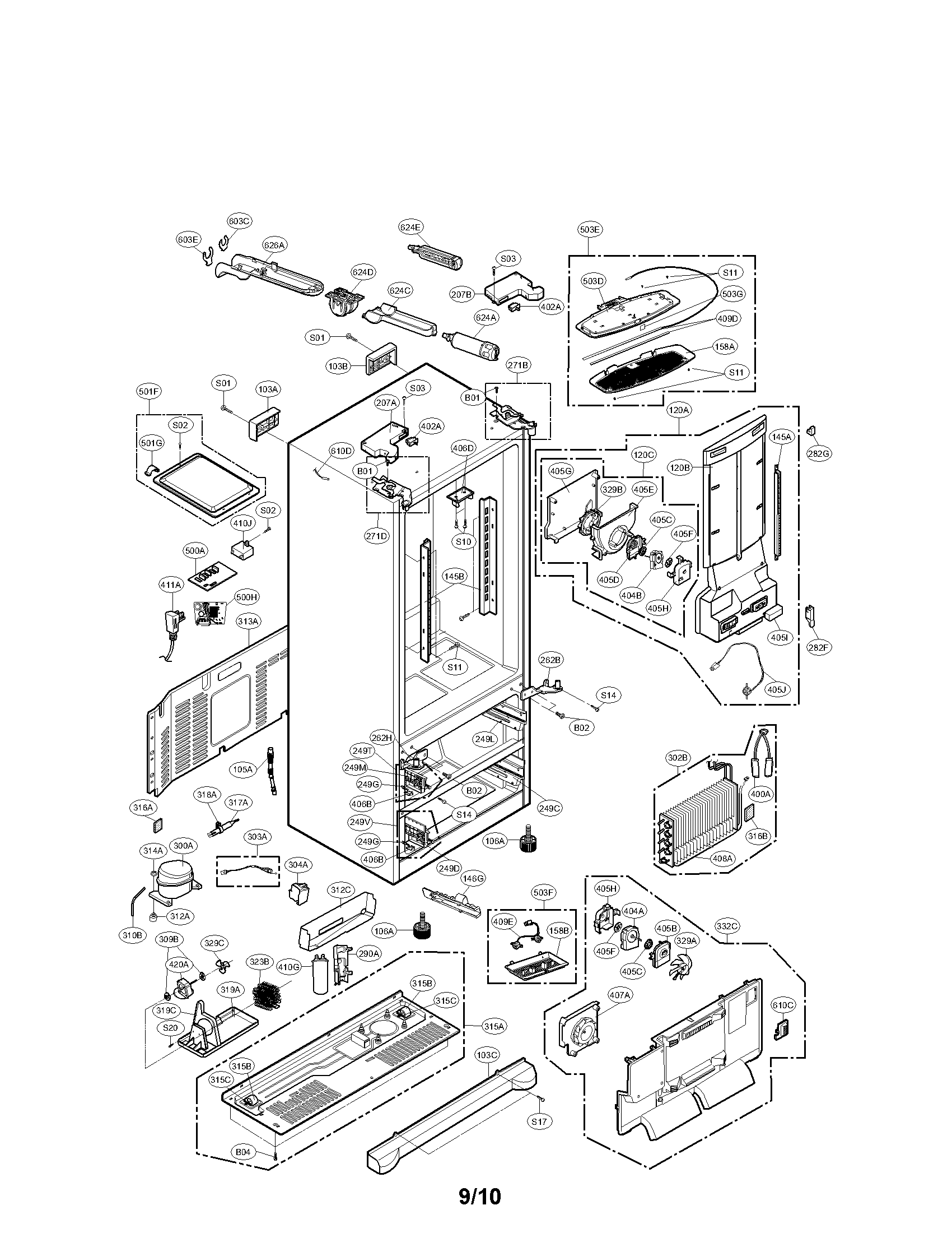 LG LMX28988SB case parts diagram