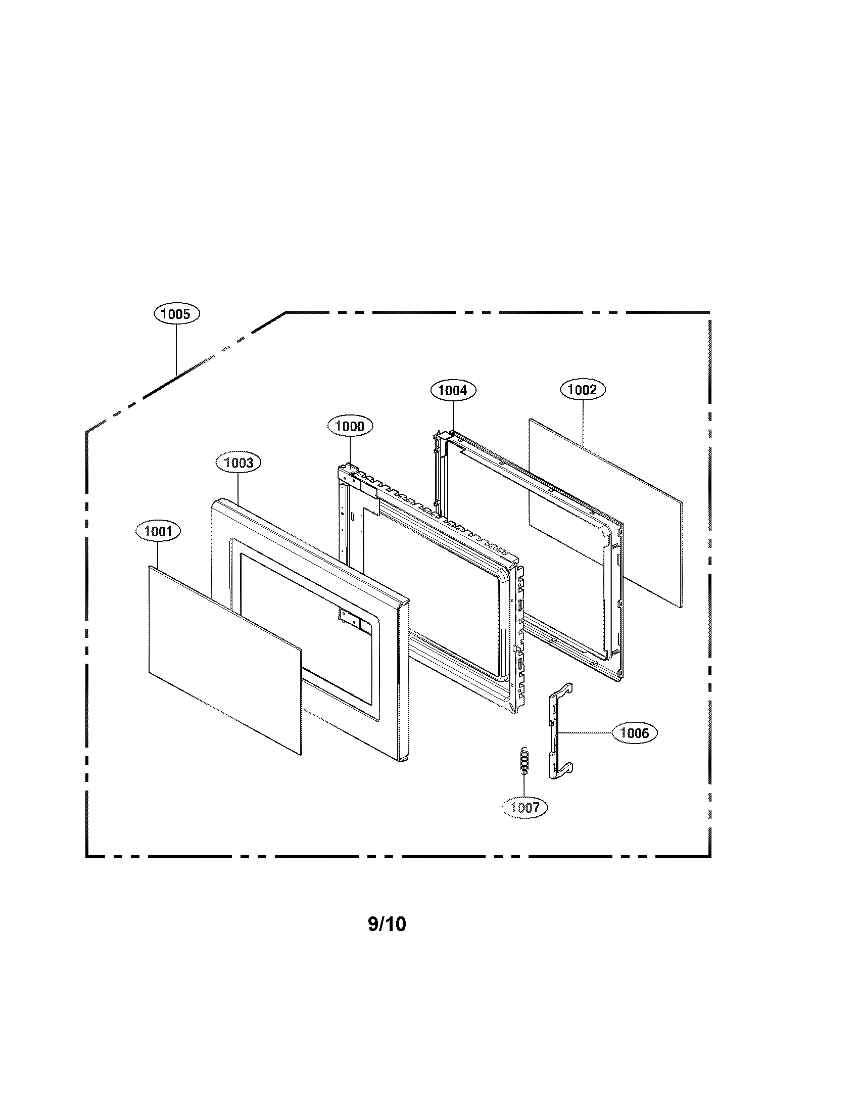 Kenmore 72169129010 door parts diagram