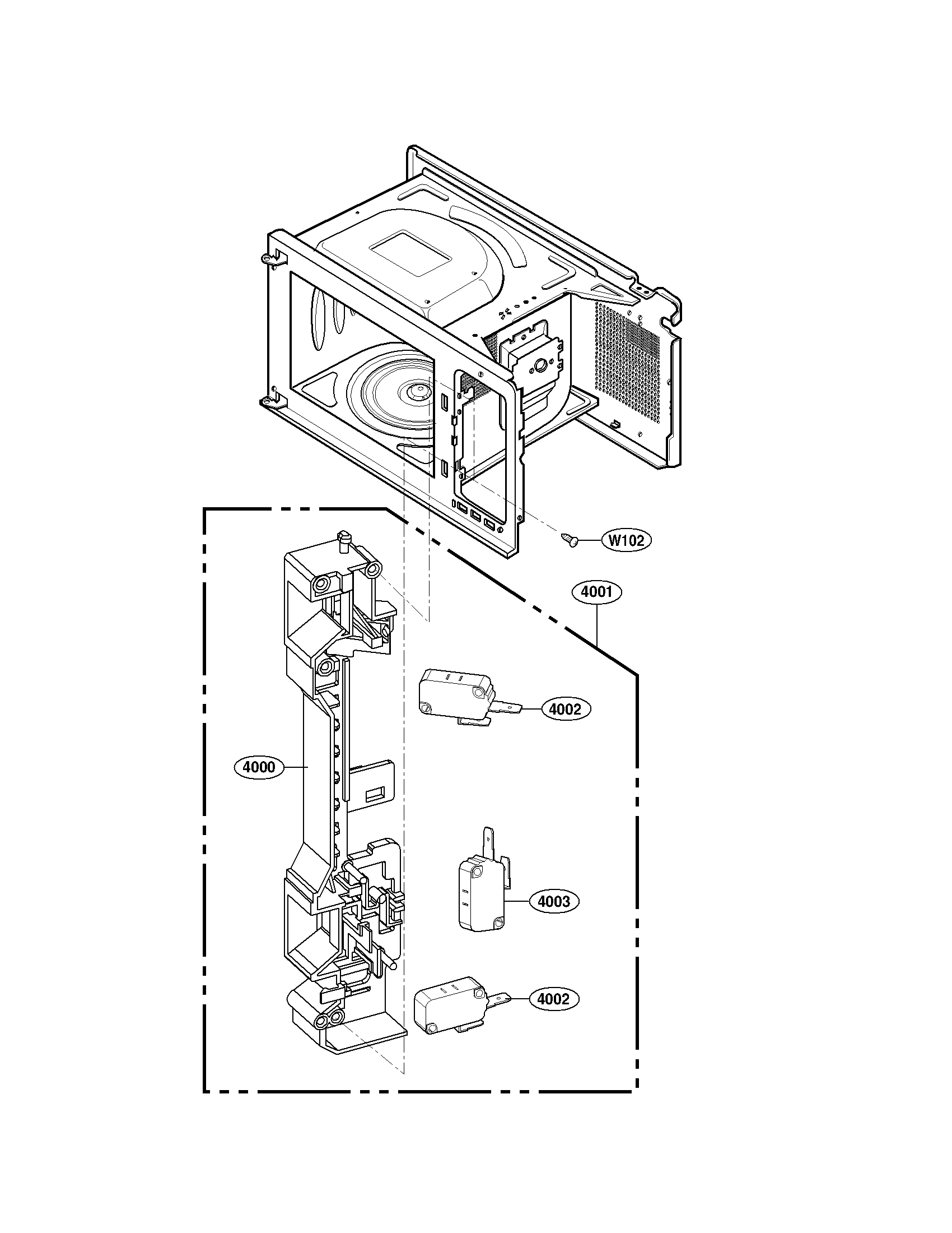 Kenmore 72169129010 latchboard parts diagram