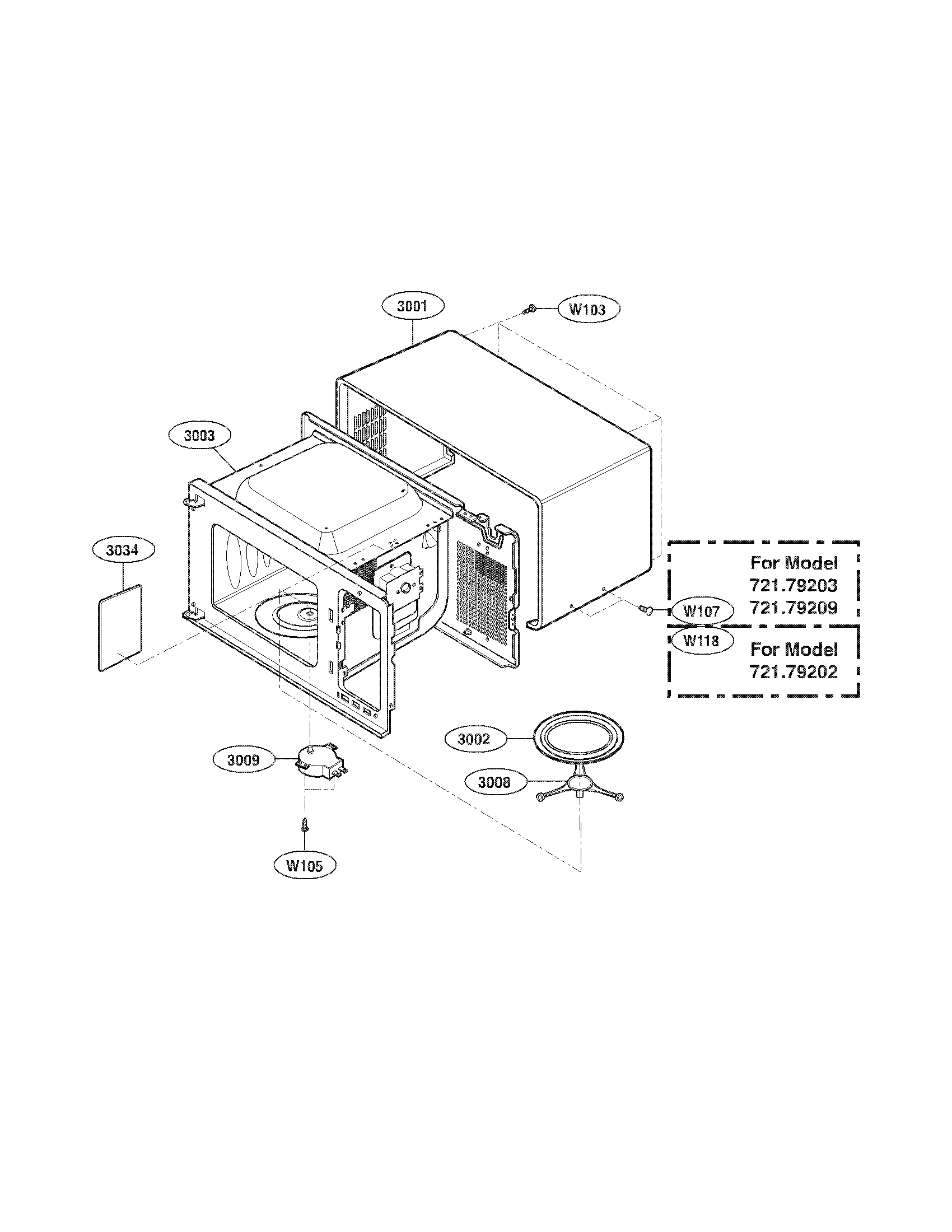 Kenmore Elite 72179202010 oven cavity parts diagram