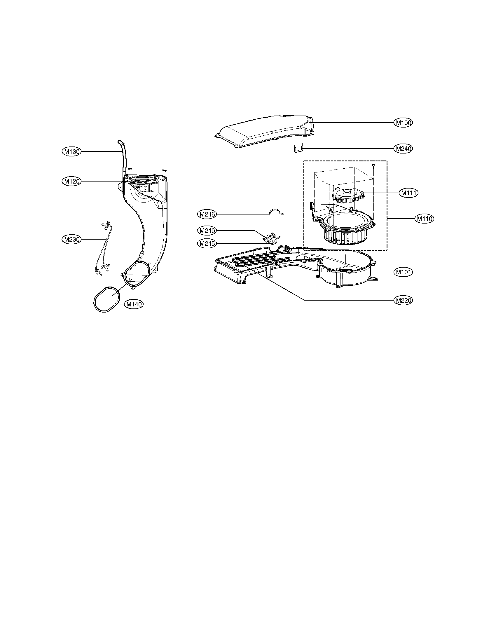 LG WM3455HW dryer parts diagram