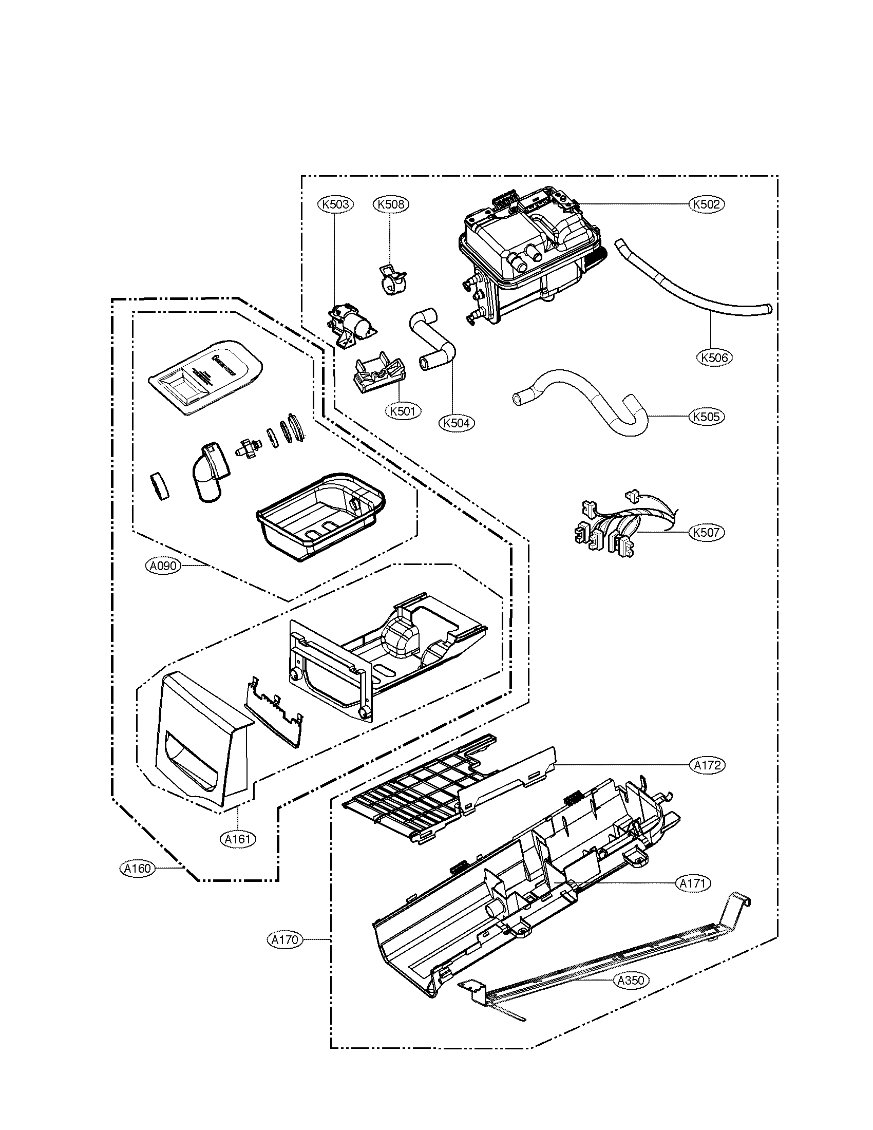 LG DLEX3875V guide assmbly parts assembly diagram