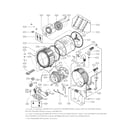 Kenmore Elite 79641722010 drum and tub parts assembly diagram