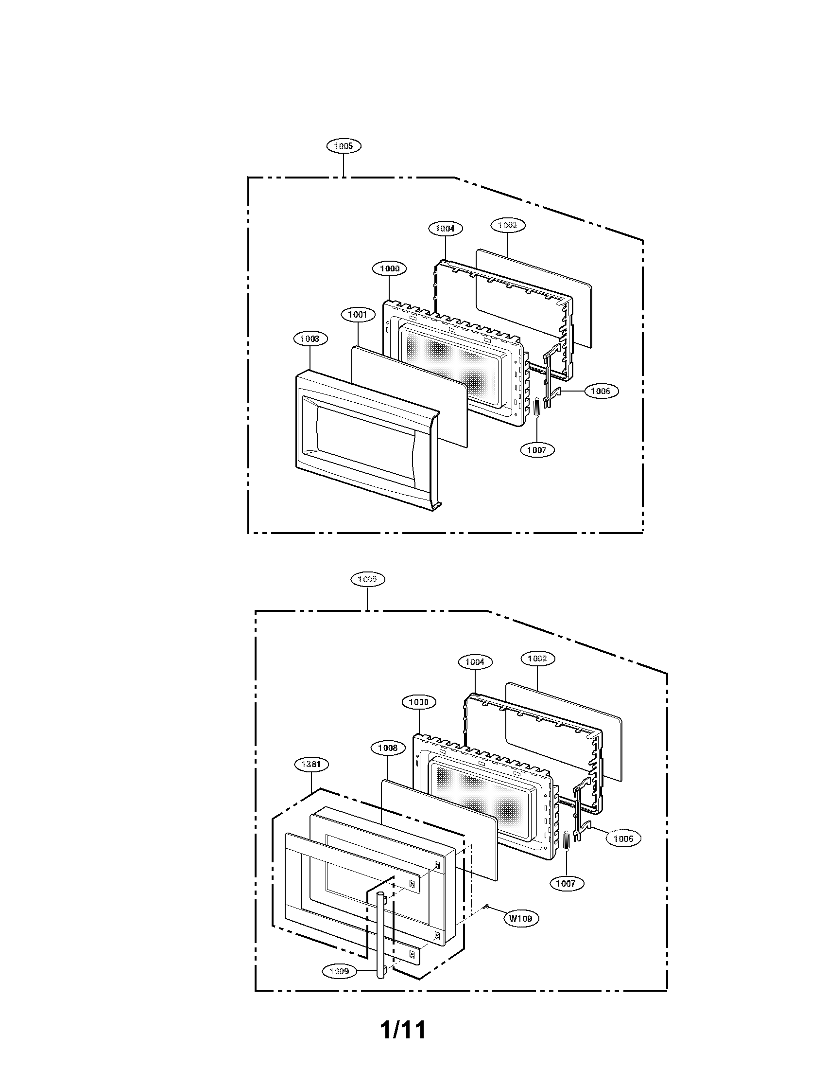 Kenmore 72166227700 door parts diagram