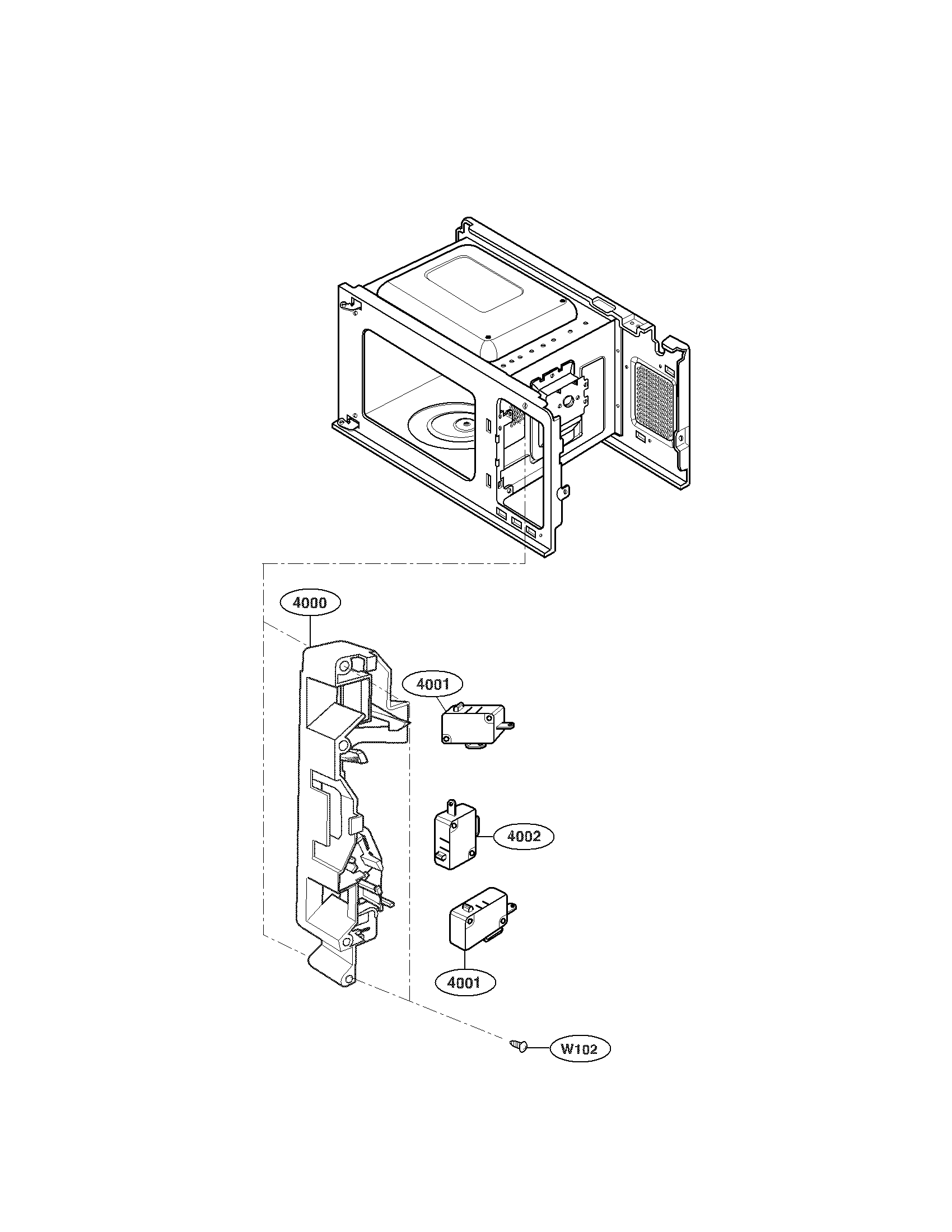 Kenmore 72166227700 latchboard parts diagram
