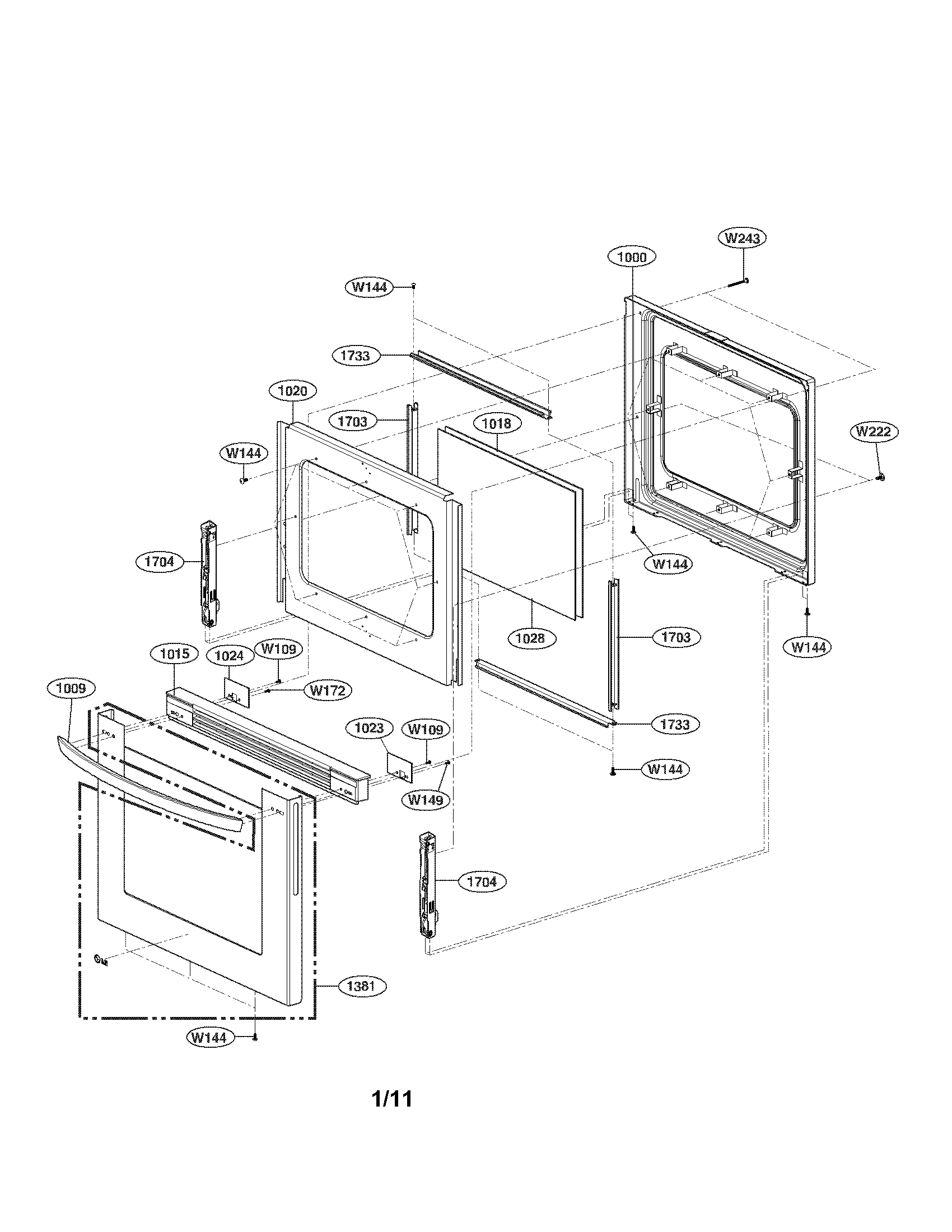 LG LRG3093ST/00 door parts diagram