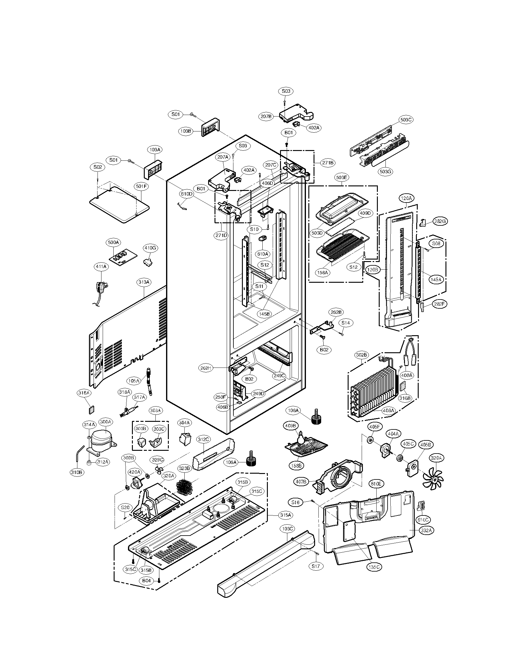 Kenmore 79571603010 case parts diagram